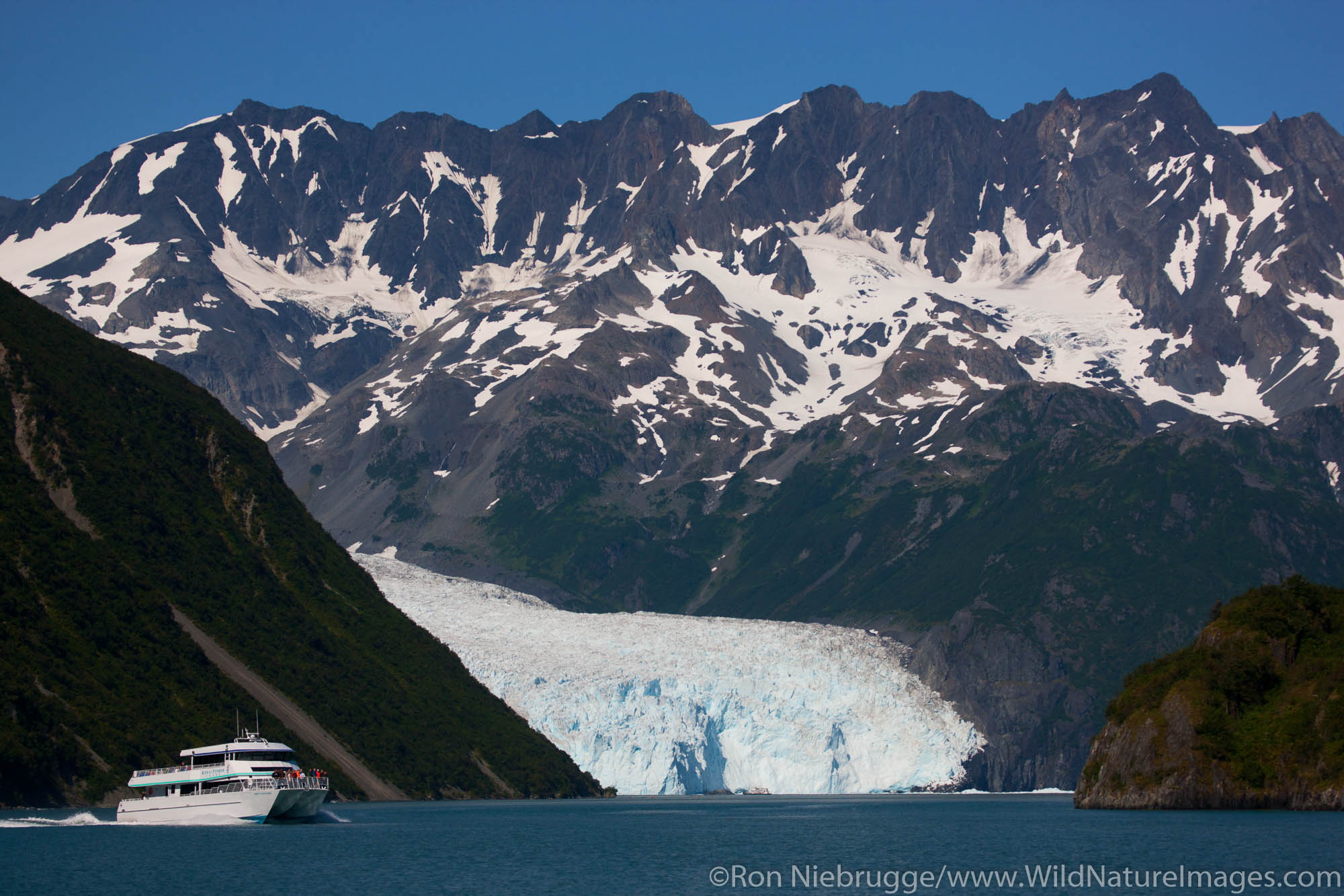 M/V Orca Voyager, Aialik Glacier, Kenai Fjords National Park, near Seward, Alaska.