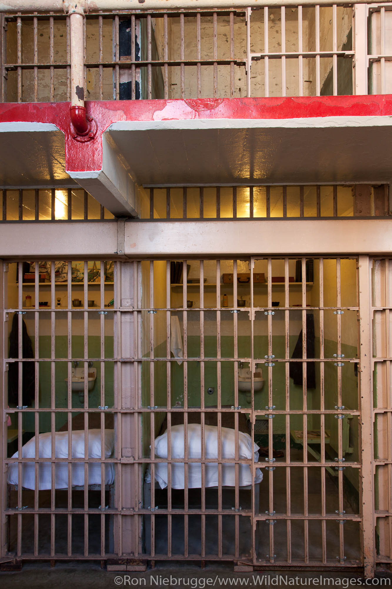 Inside cellhouse at Alcatraz, San Francisco, CA