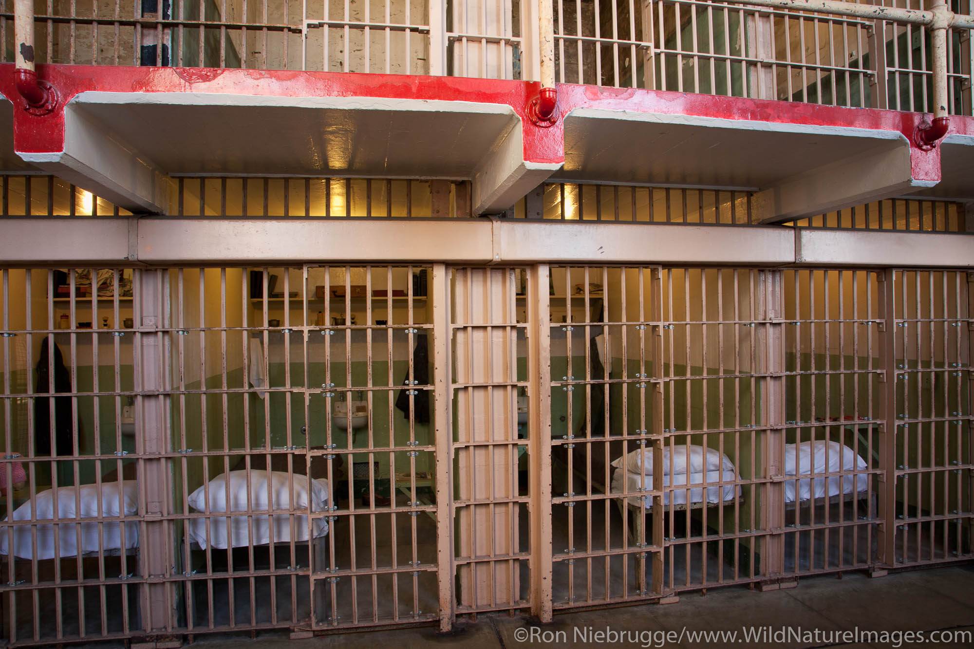 Inside cellhouse at Alcatraz, San Francisco, CA