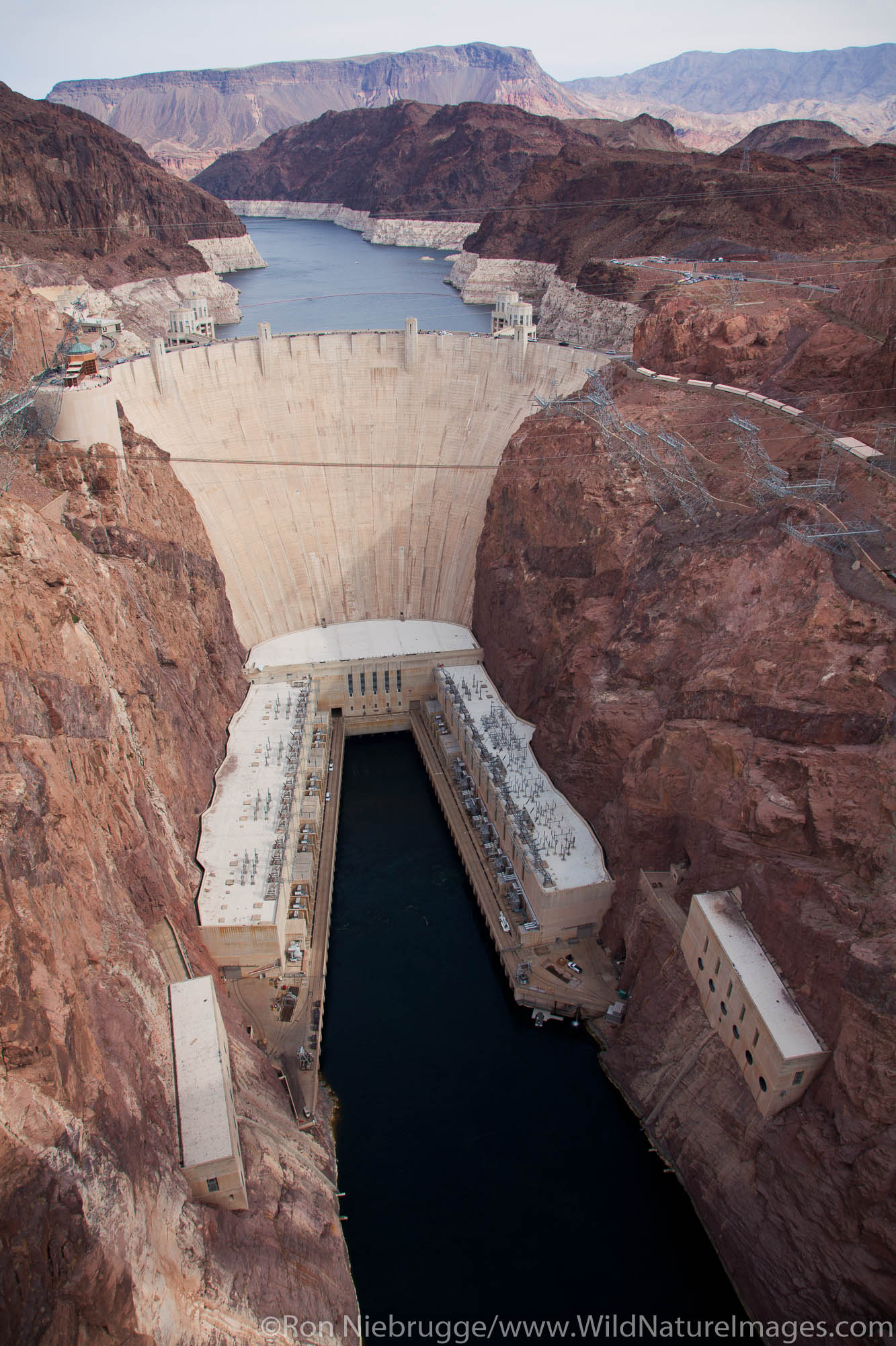 Hoover Dam from the Mike O'Callaghan – Pat Tillman Memorial Bridge, Mojave Desert, Nevada