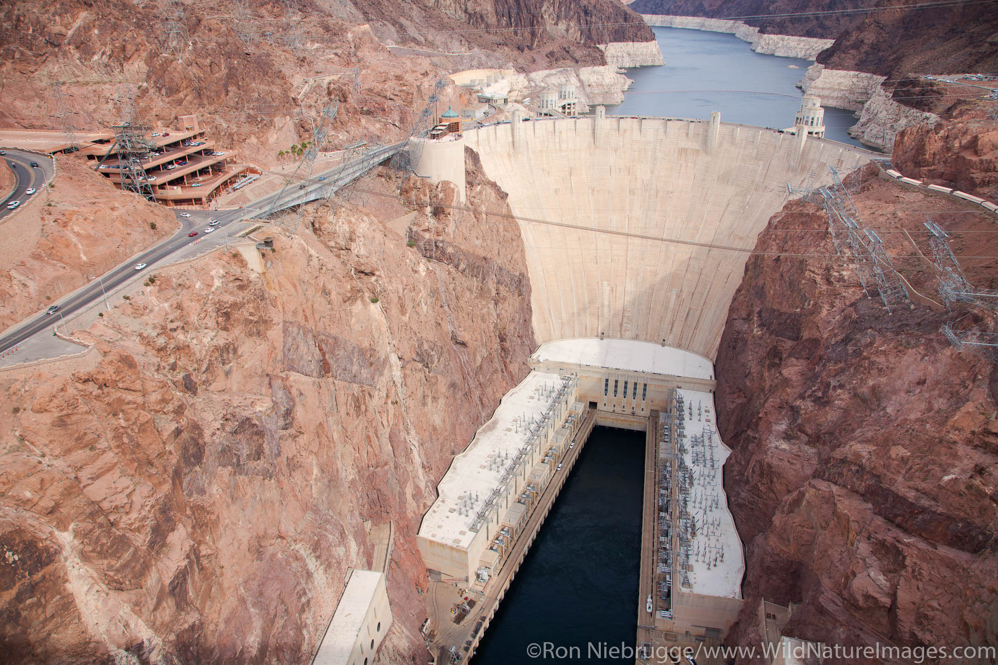 Hoover Dam from the Mike O'Callaghan – Pat Tillman Memorial Bridge, Mojave Desert, Nevada