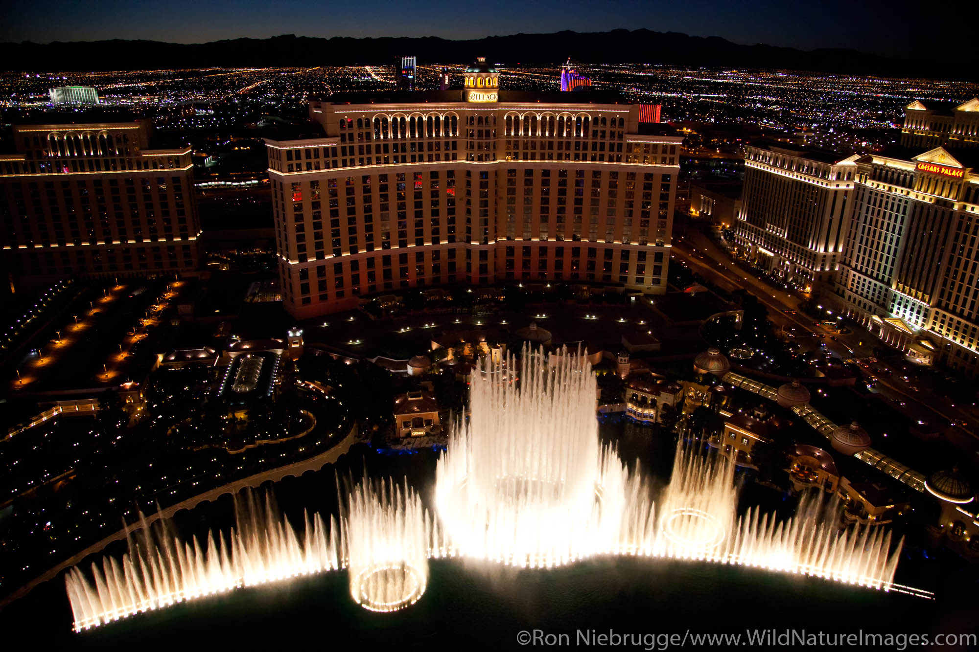 Bellagio Fountain Show Photos by Ron Niebrugge