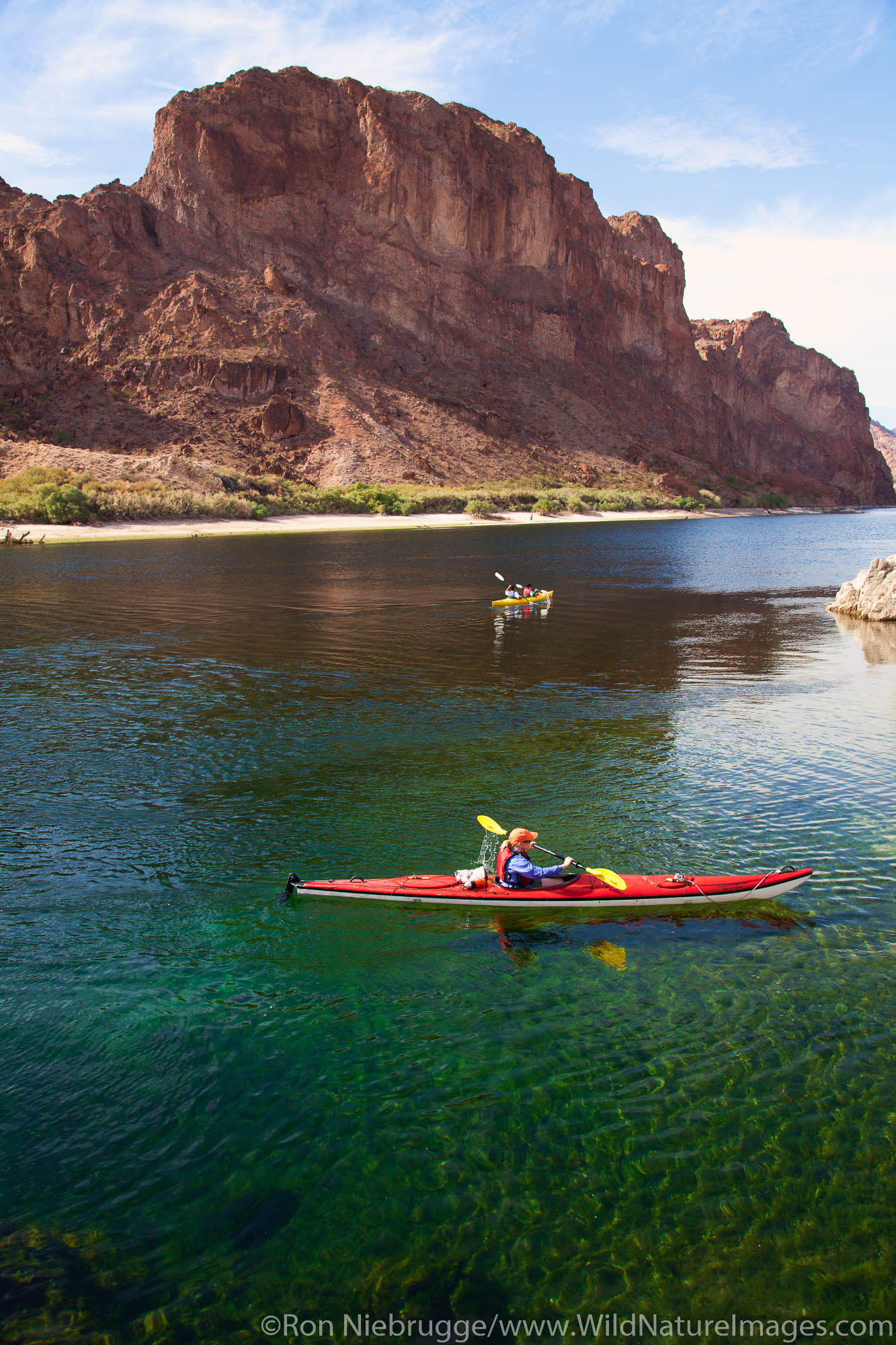 Kayking Black Canyon on the Colorado River, Mojave Desert.