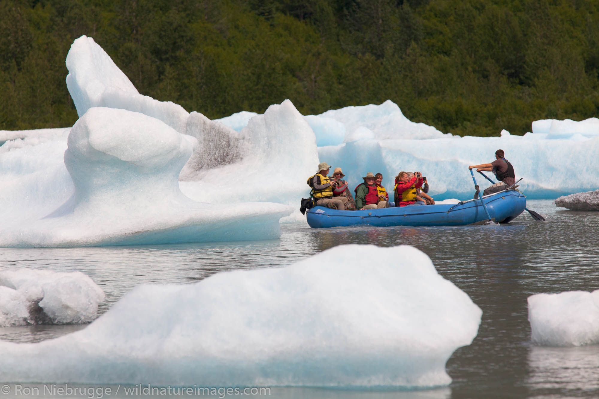 Rafting at Spencer Glacier, Chugach National Forest, Alaska.