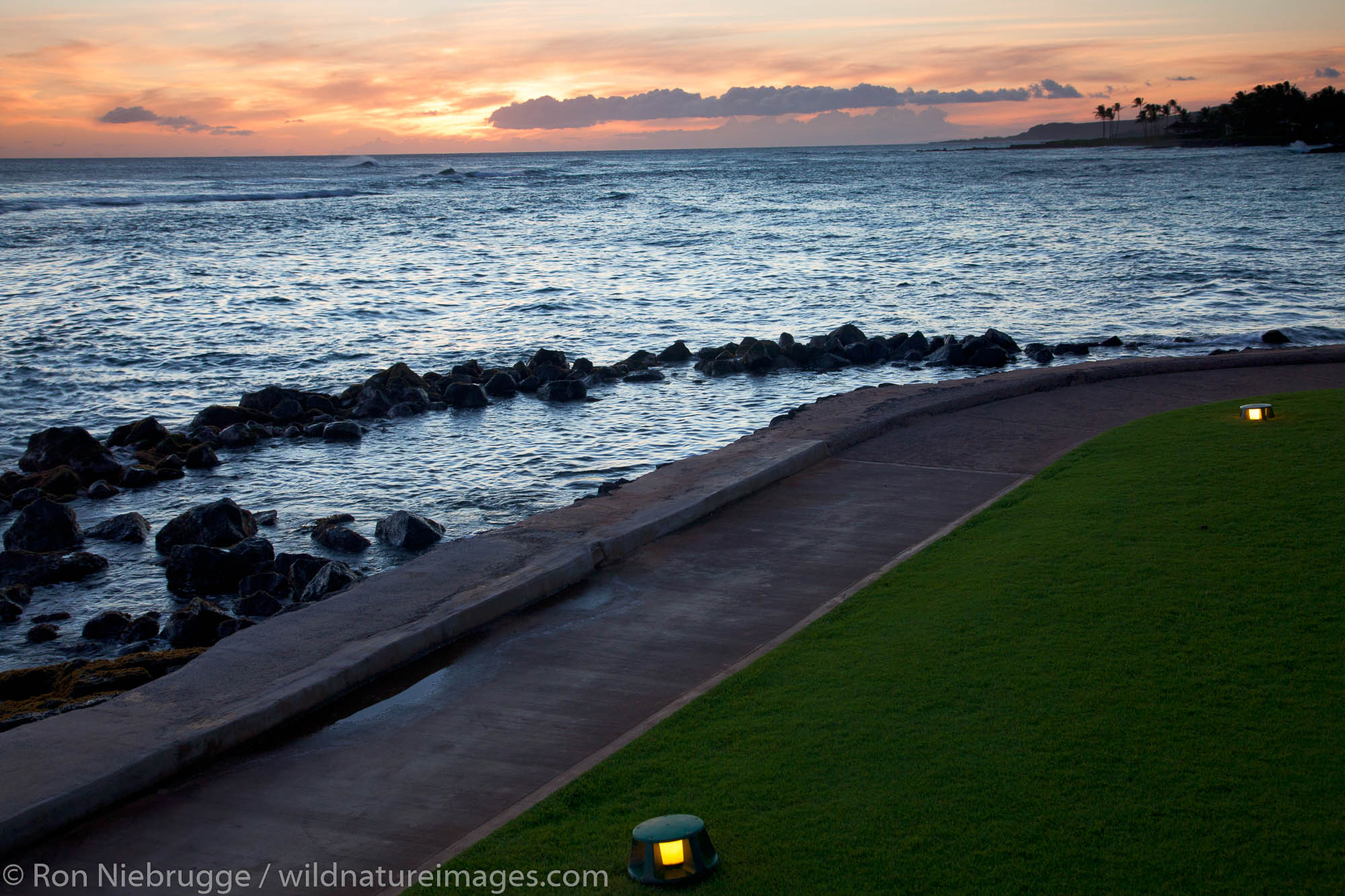 Sunset at Lawai Beach, Po'ipu, Kauai, Hawaii.