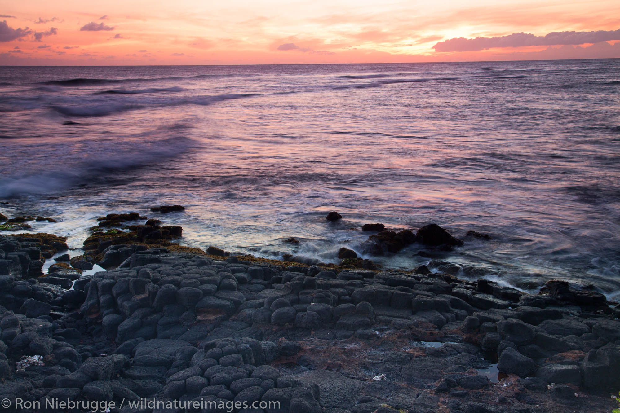 Sunset at Lawai Beach, Po'ipu, Kauai, Hawaii.