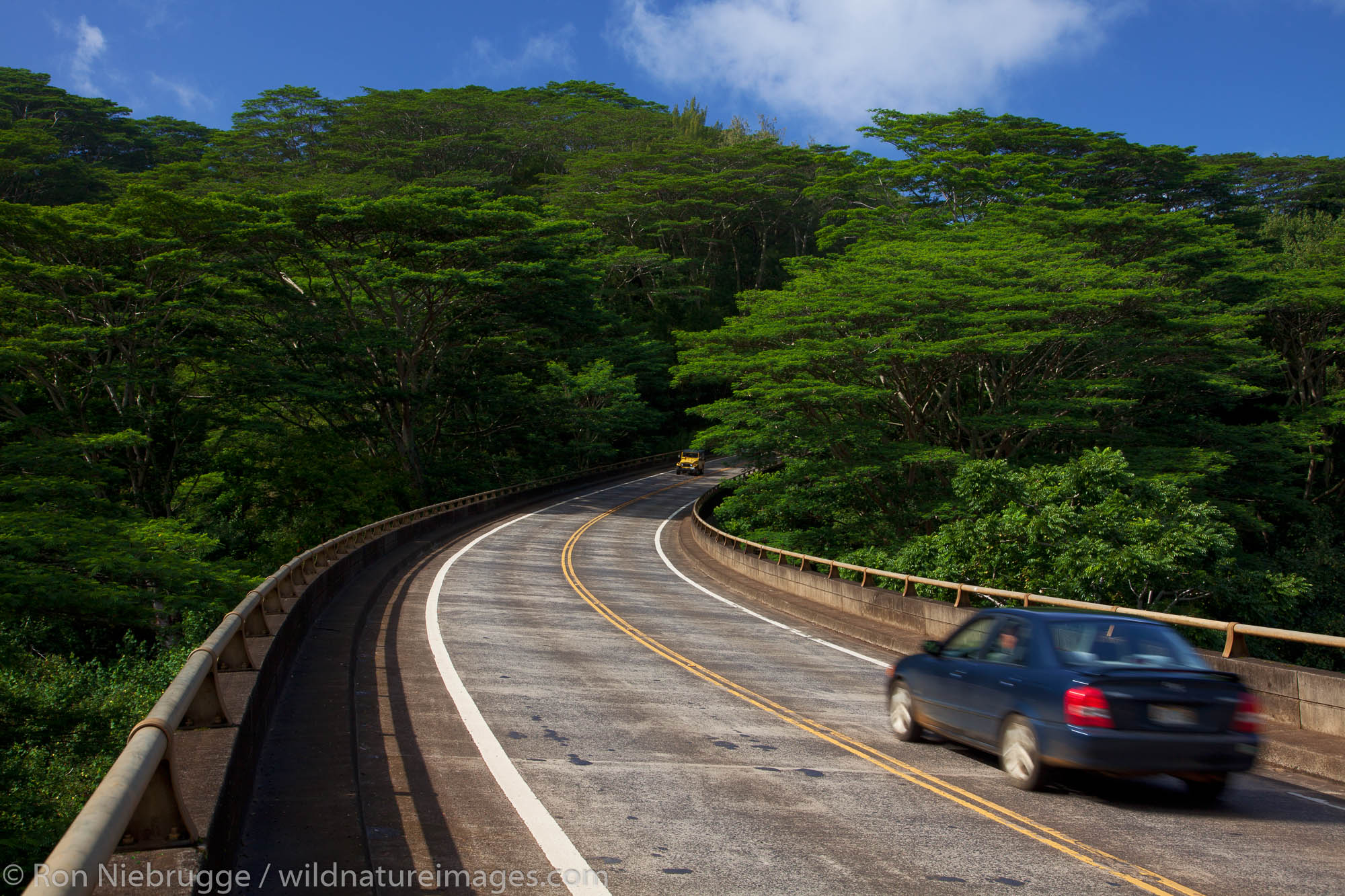 Kalihiwai Bridge on Highway 560 (Kuhio Highway), Kauai, Hawaii.