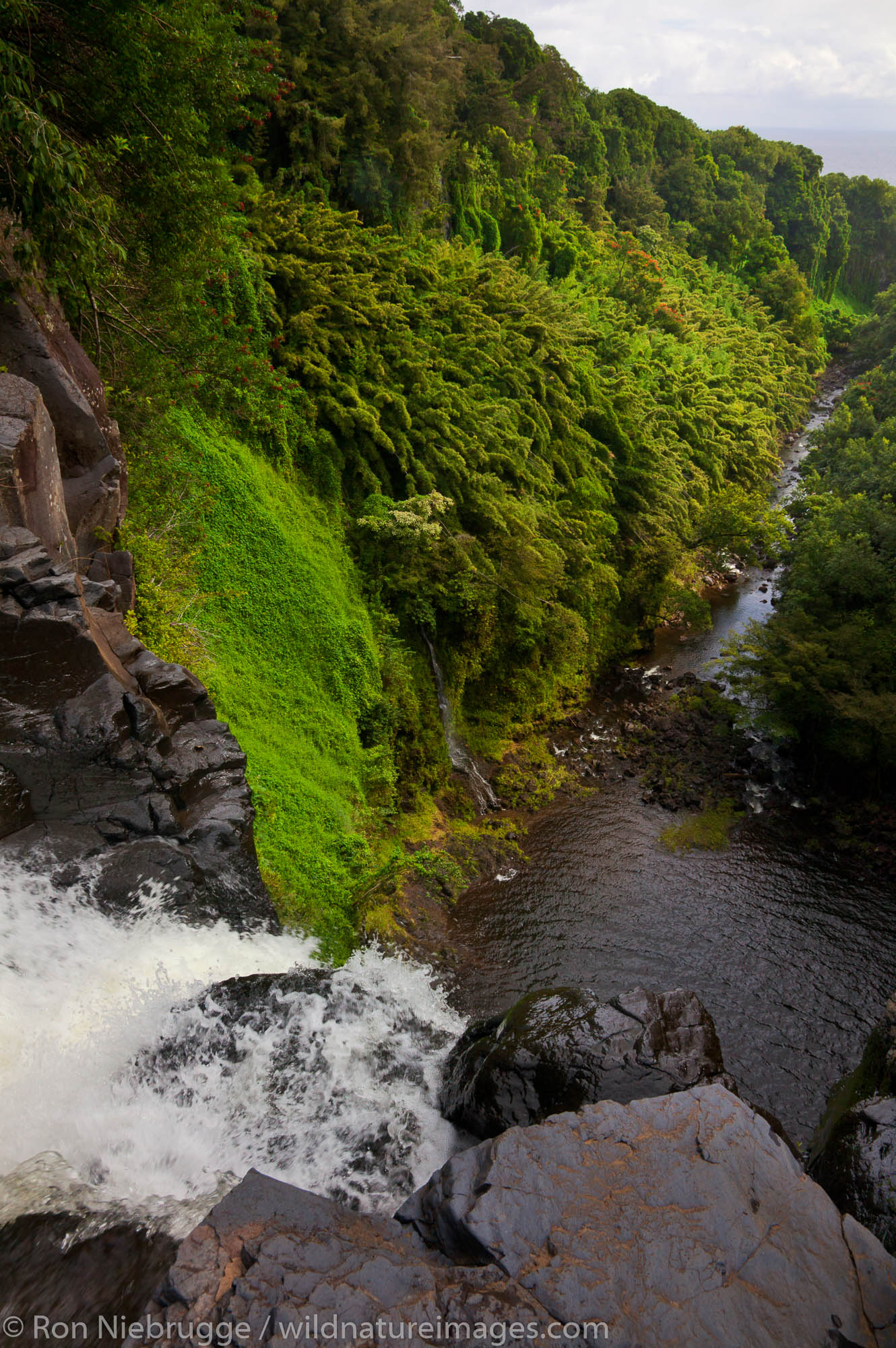 Makahiku Falls along the Pipiwai Trail above the Ohe'o Gulch - aka Seven Sacred Pools, Haleakala National Park, near Hana, Maui...