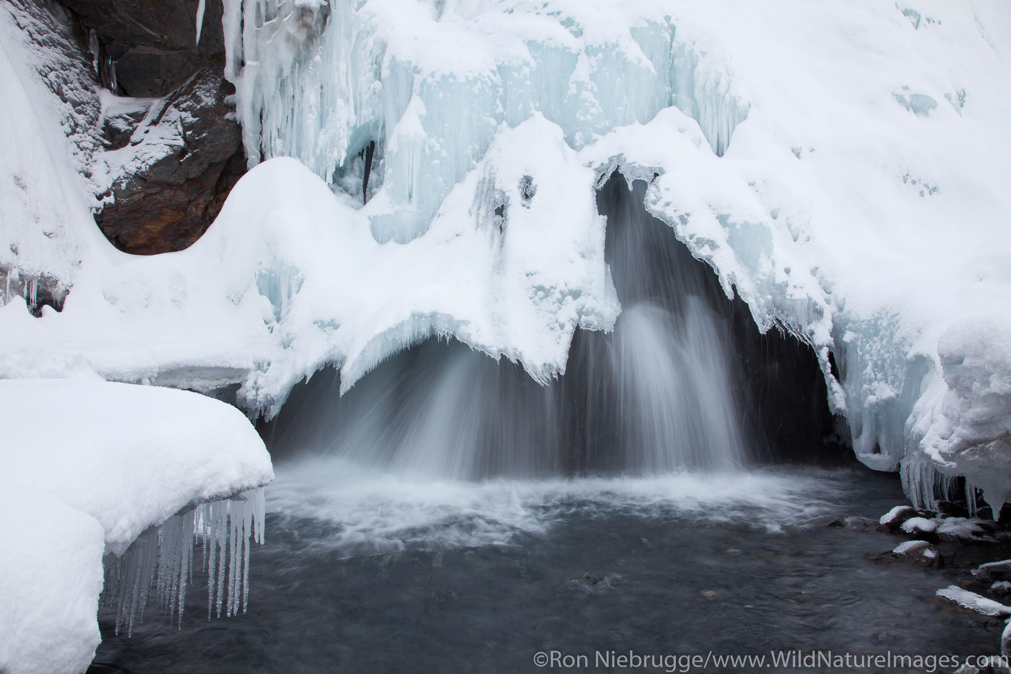 Frozen waterfall, Seward, Alaska.