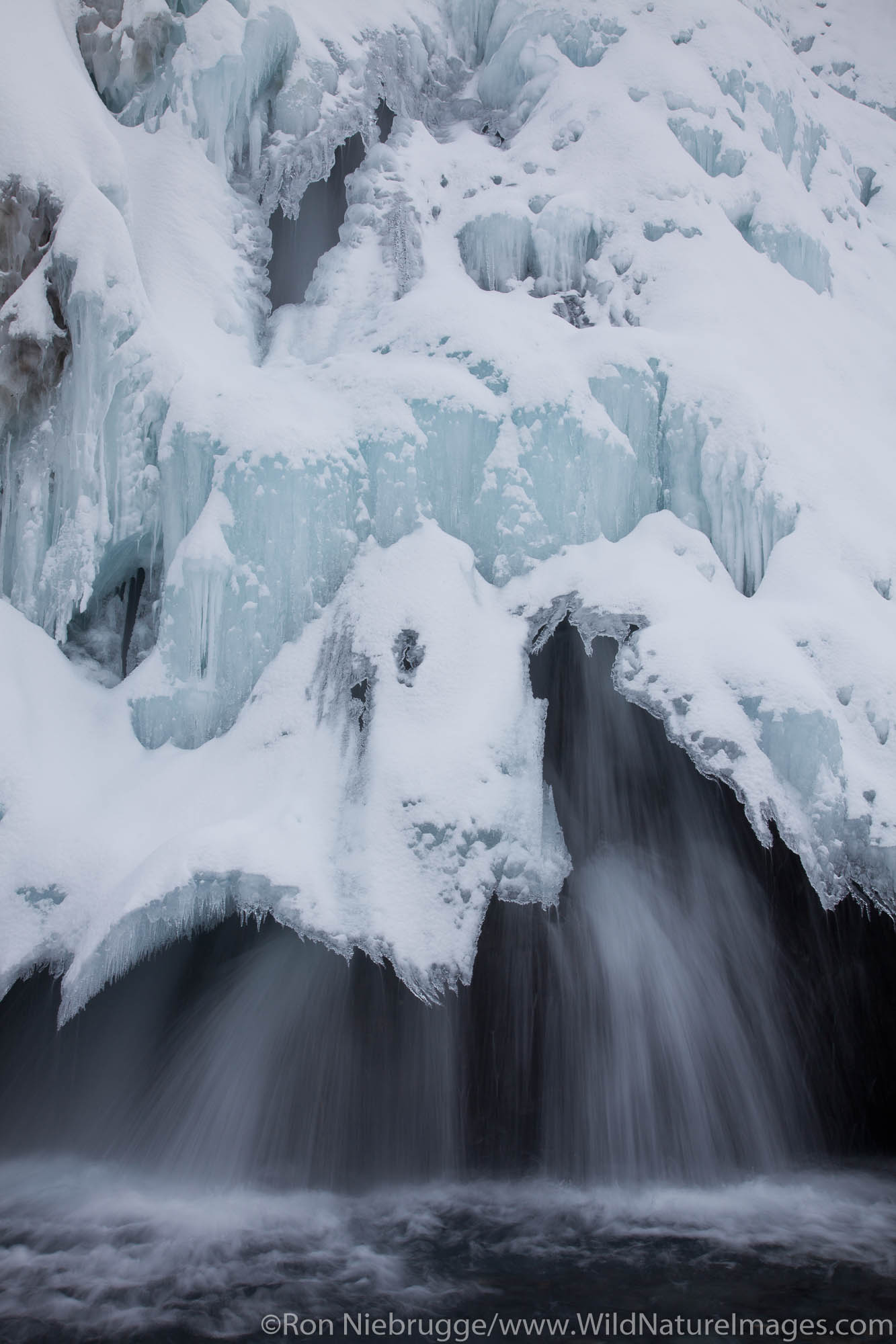 Frozen waterfall, Seward, Alaska.