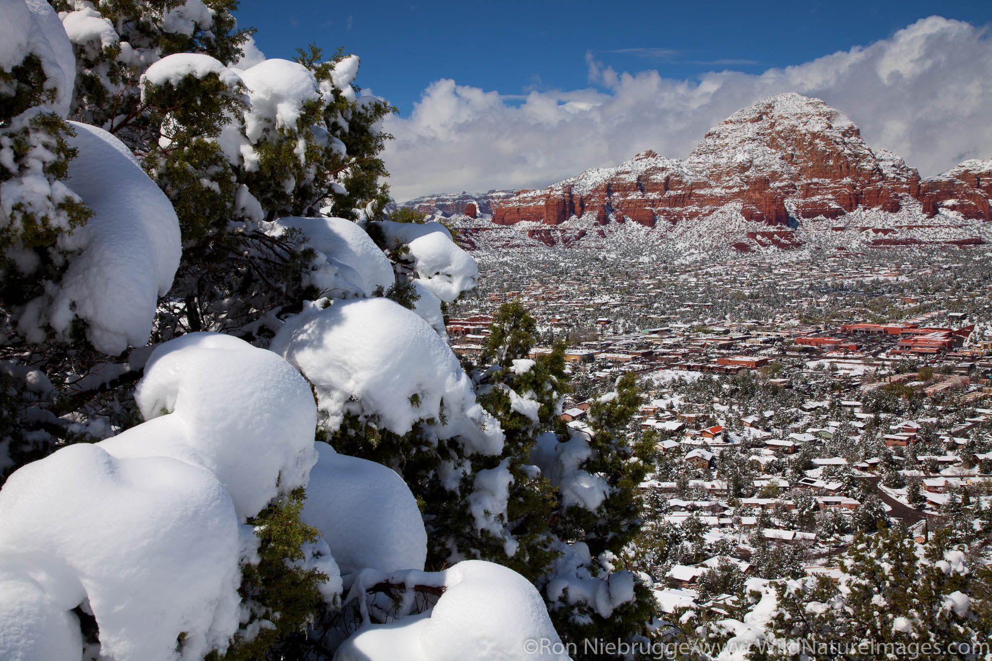 Winter snow, Sedona, Arizona.