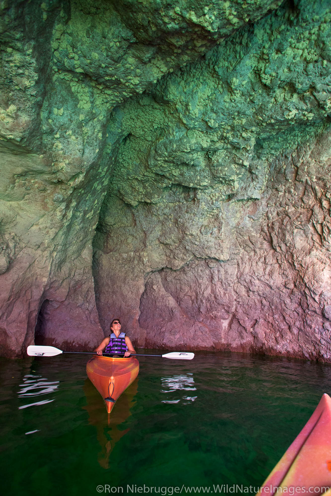 Kayaking on the Colorado River, Lake Mead National Recreation Area, near Las Vegas, Nevada.  (model released)