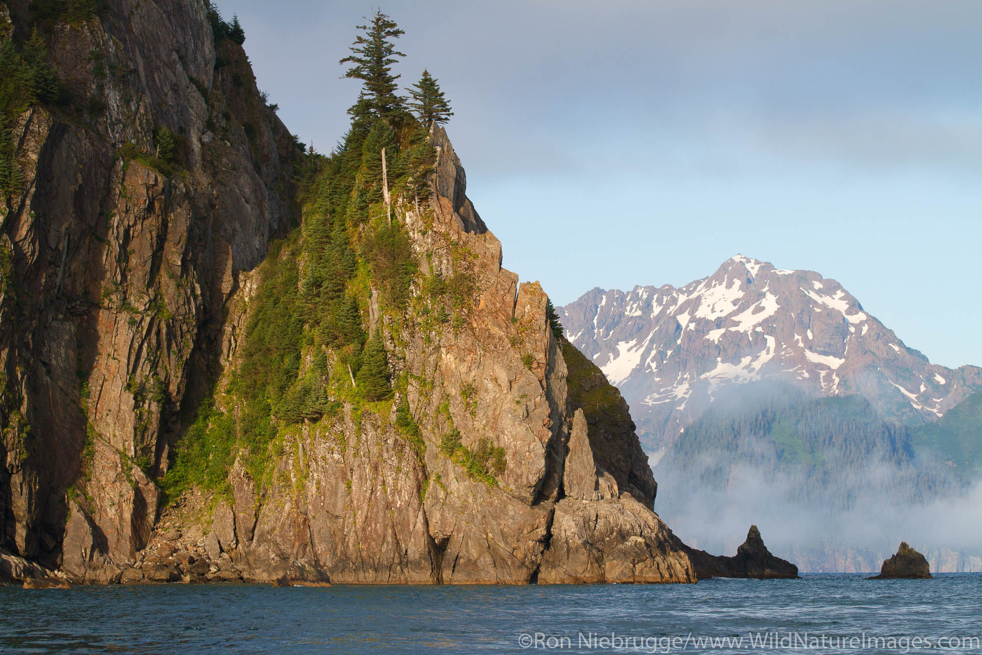 Coastline of Kenai Fjords National Park, near Seward, Alaska.