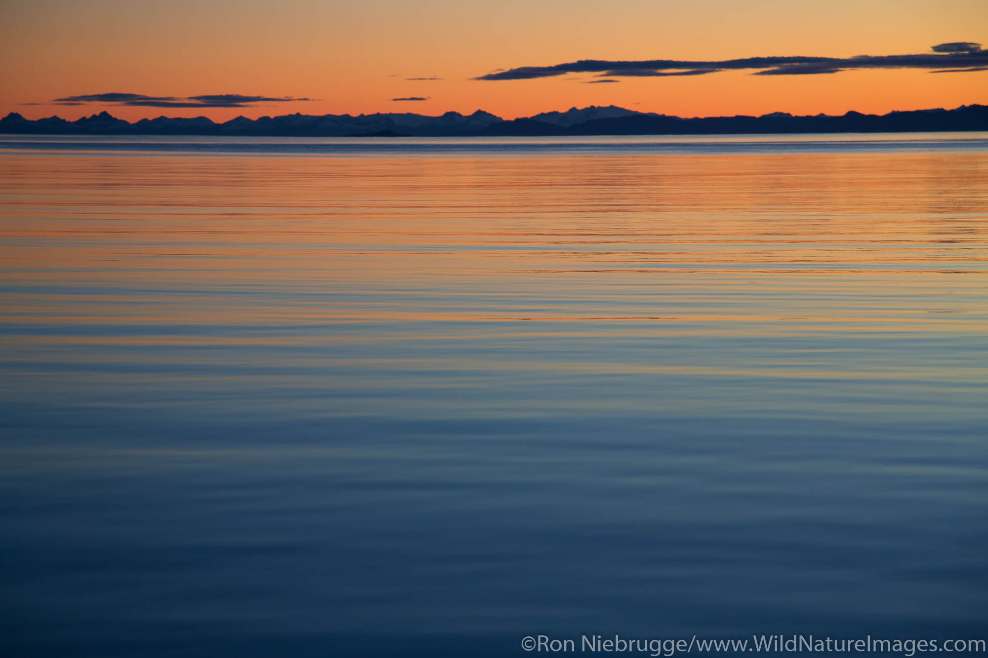 Sunset in Frederick Sound, Tongass National Forest, Alaska.