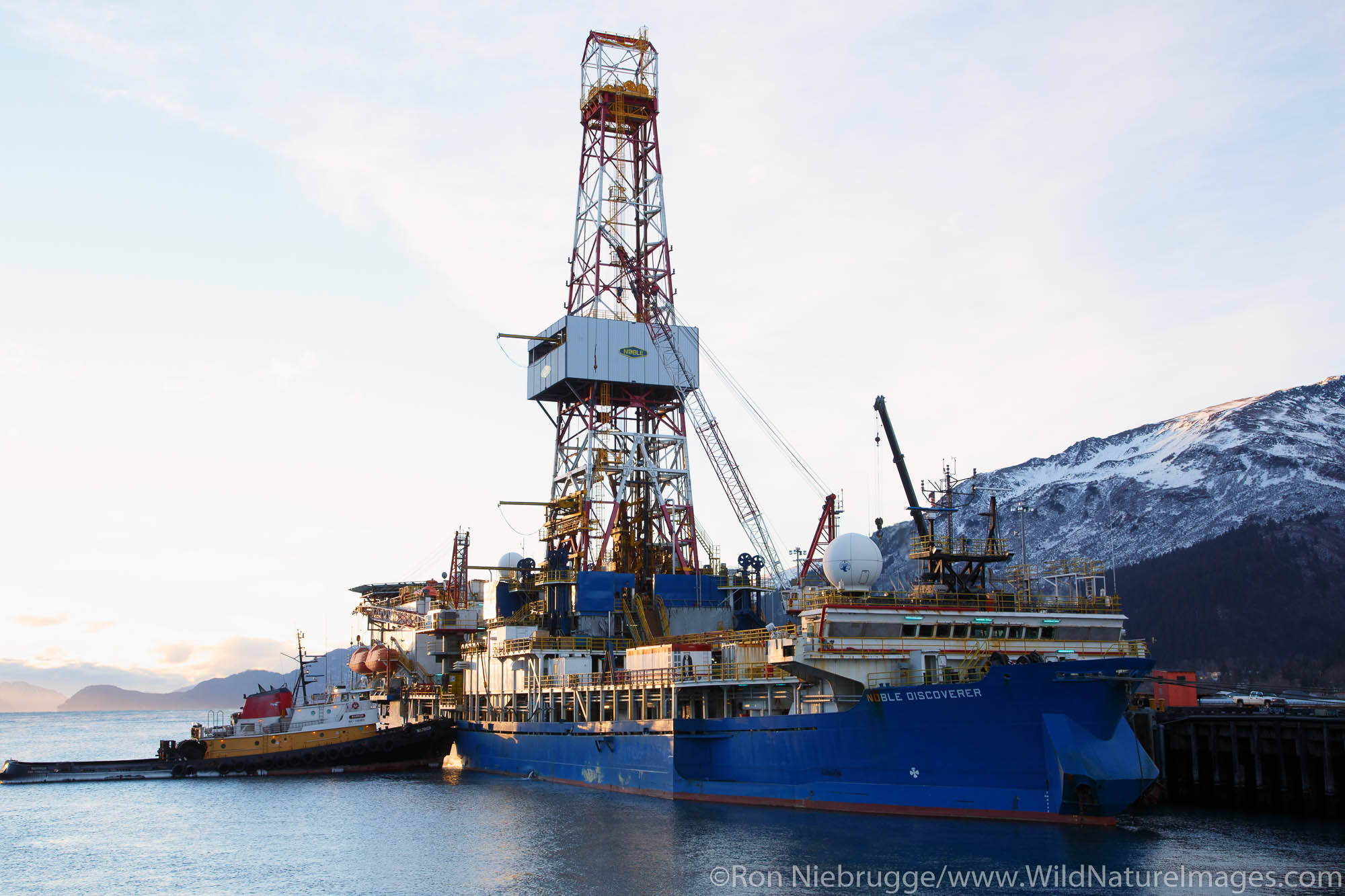 Shell drilling rig Noble Discovery, Seward, Alaska.