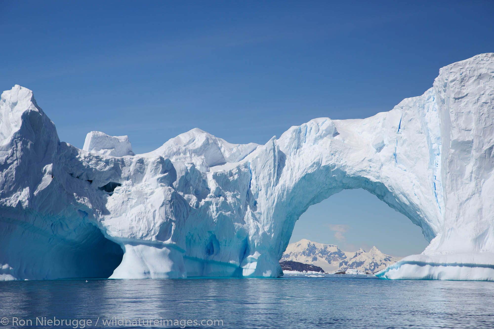Giant arch in an iceberg, Petermann Island, Antarctica.