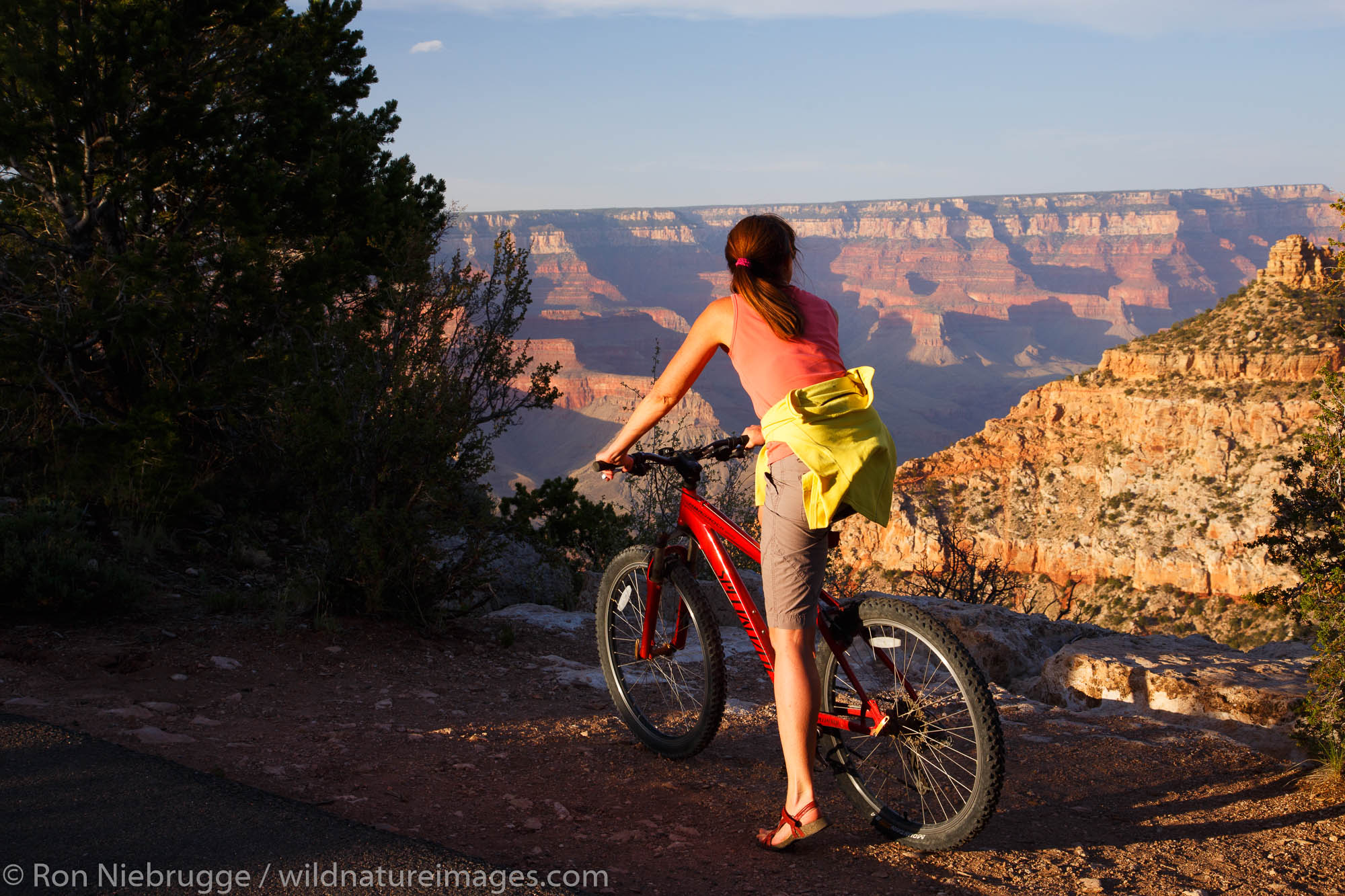 Biking the Rim Trail, Grand Canyon National Park, Arizona. (model released)