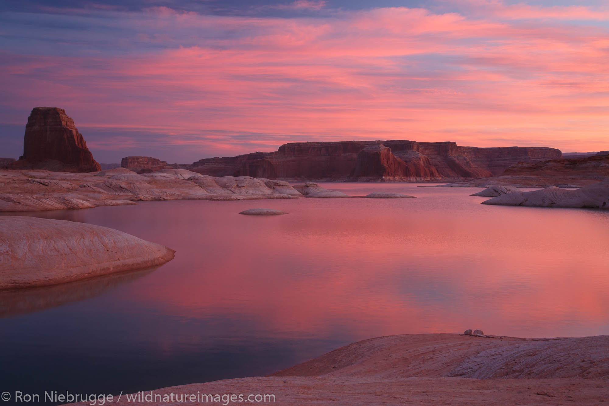 West Canyon at sunrise Lake Powell Glen Canyon National Recreation Area Page Arizona.