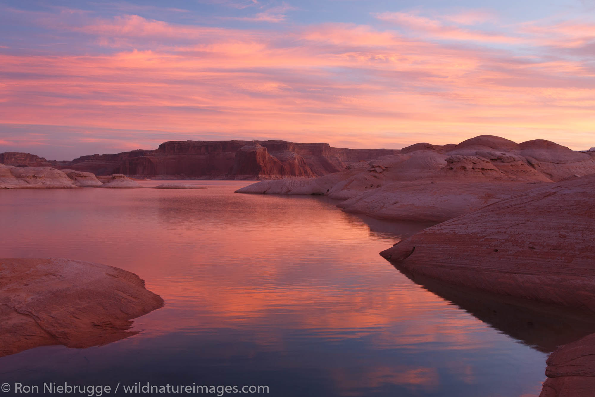 West Canyon at sunrise Lake Powell Glen Canyon National Recreation Area Page Arizona.