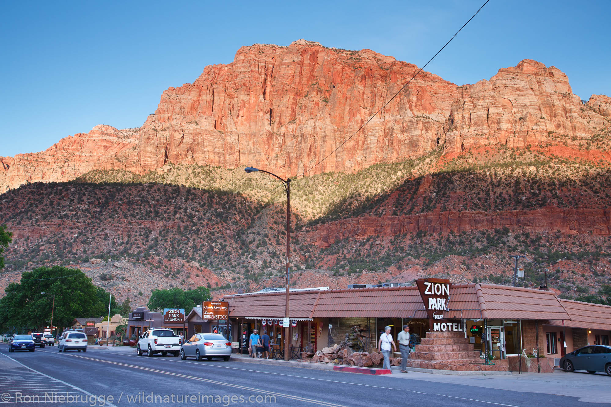 Springdale at the entrance to Zion National Park, Utah.