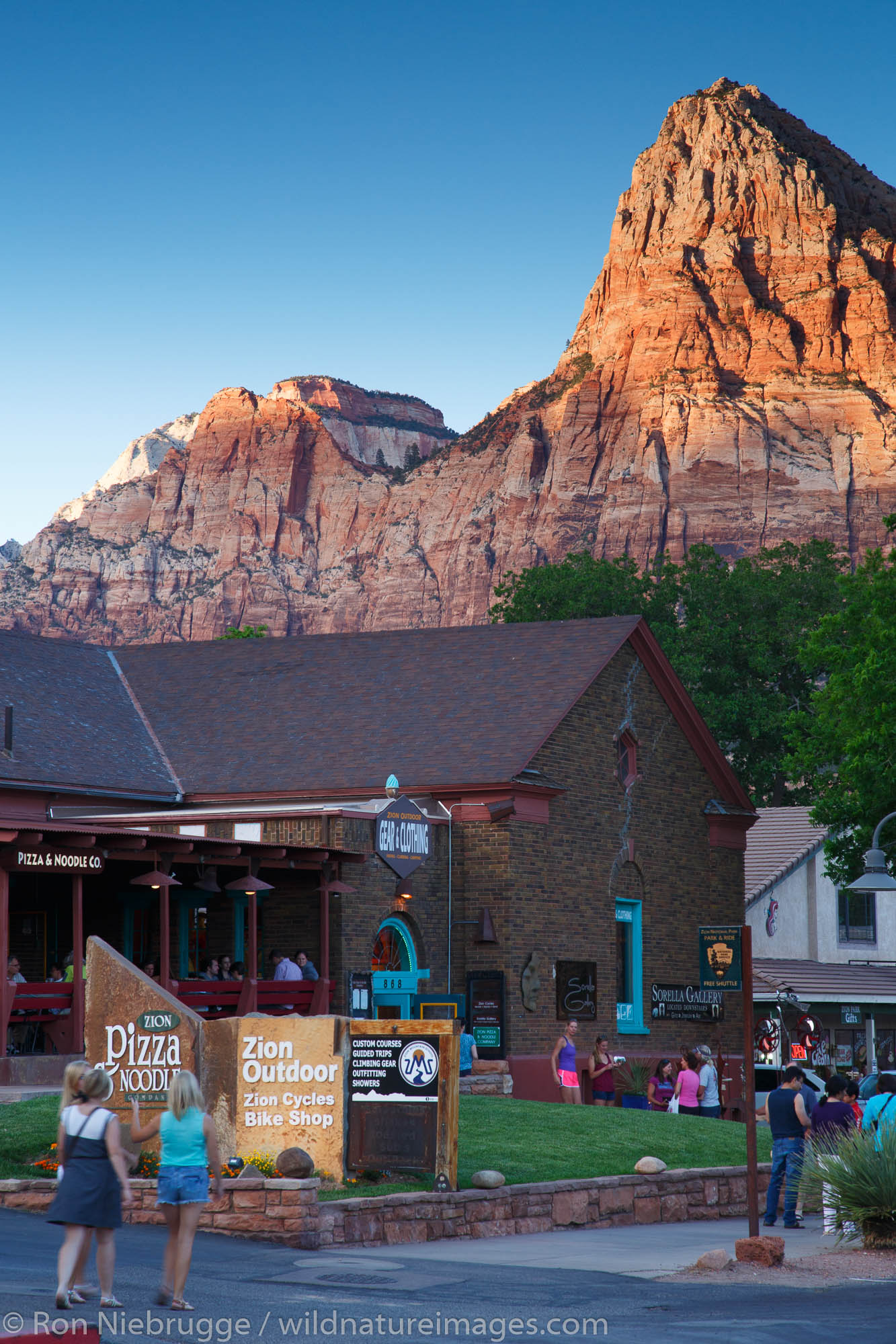 Springdale at the entrance to Zion National Park, Utah.