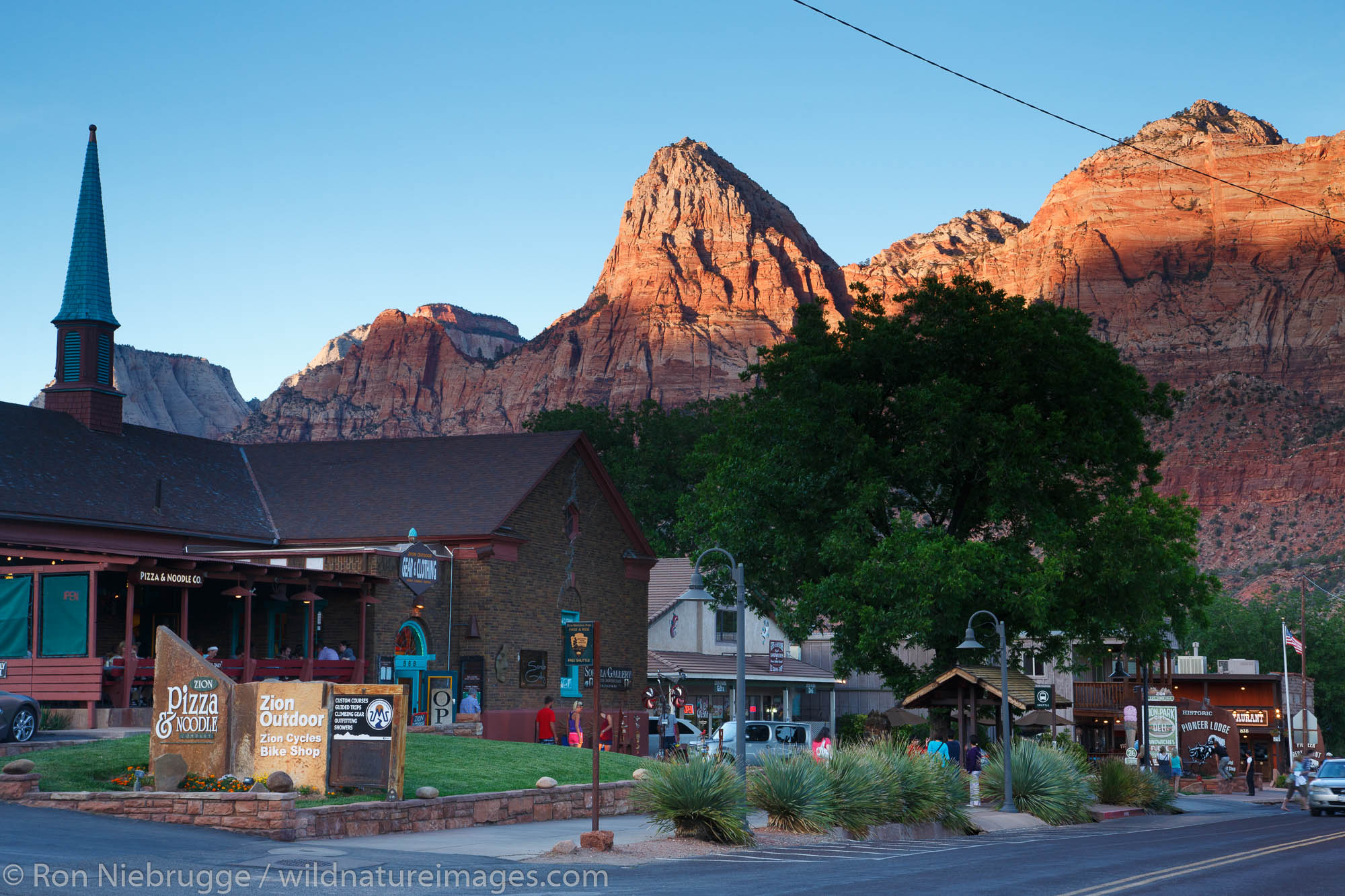 Springdale at the entrance to Zion National Park, Utah.