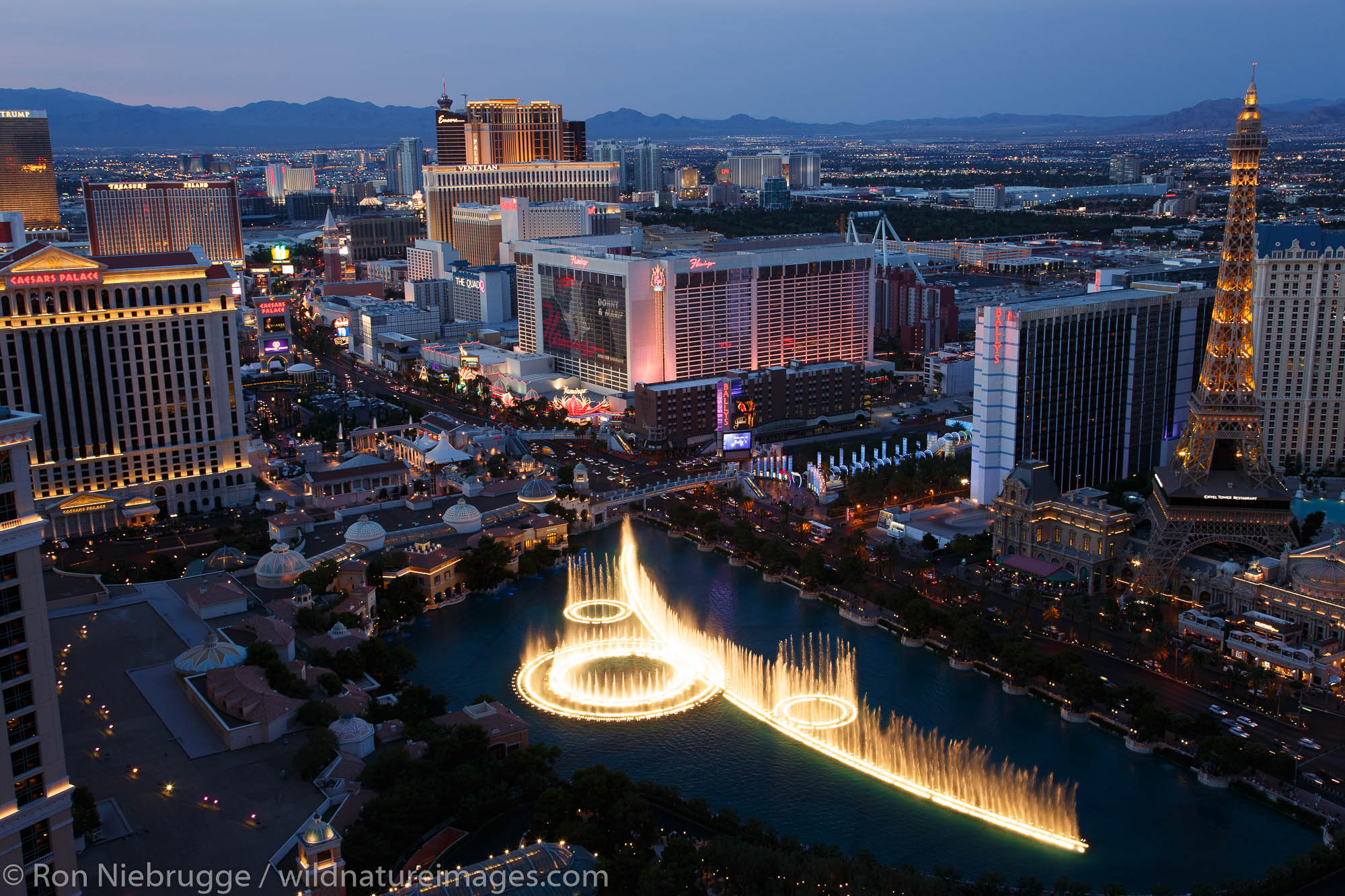 The Strip at night, Las Vegas, Nevada.