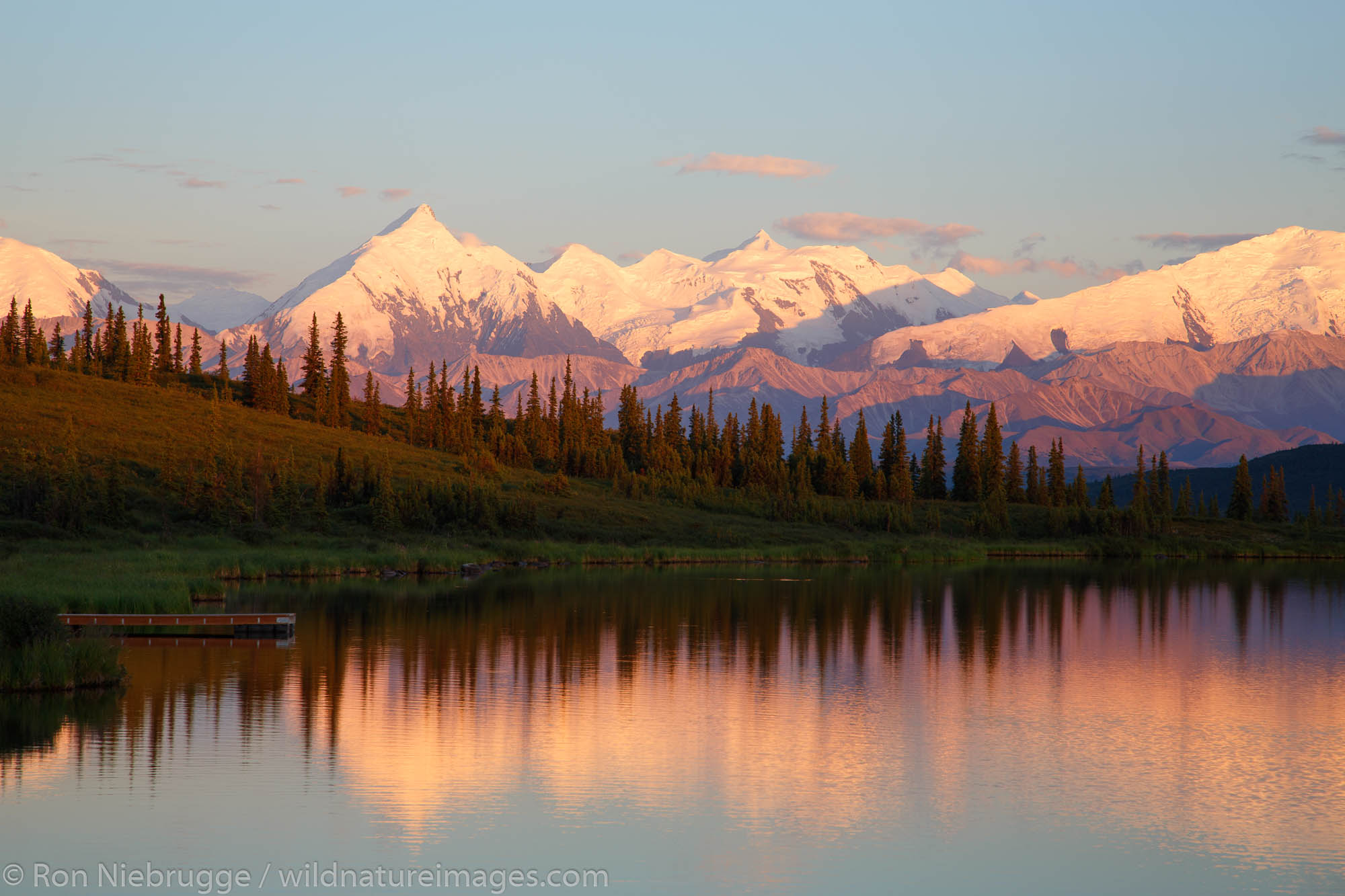 Mt. McKinley, locally known as Denali, Wonder Lake, Denali National Park, Alaska.