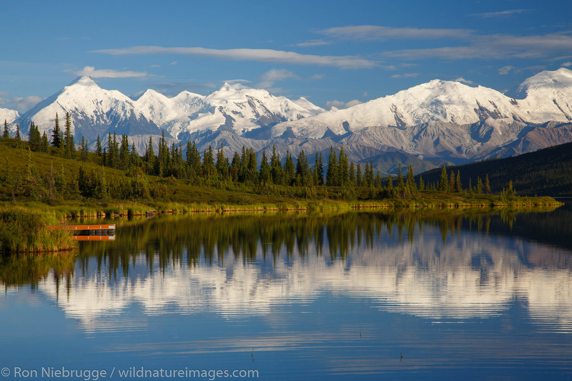 Mt McKinley, also known as Denali, from Wonder Lake, Denali National Park, Alaska.