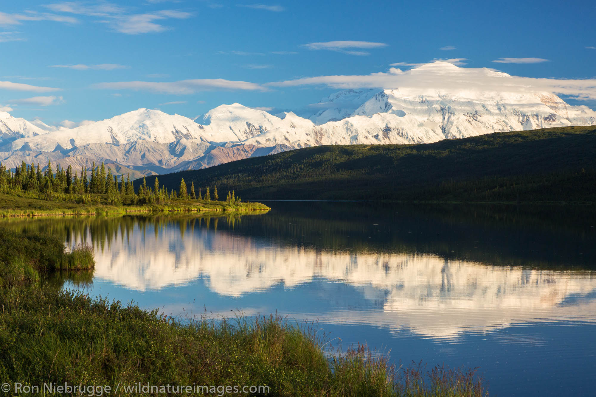 Mt. McKinley, also known as Denali, from Wonder Lake, Denali National Park, Alaska.