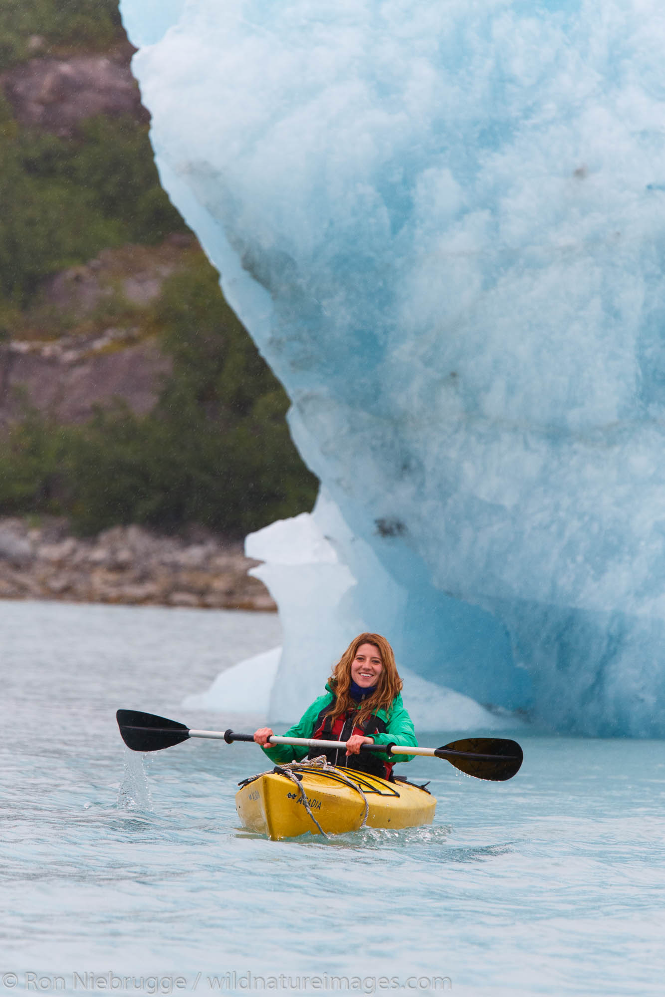 Kayaking in Prince William Sound, Chugach National Forest, Alaska.