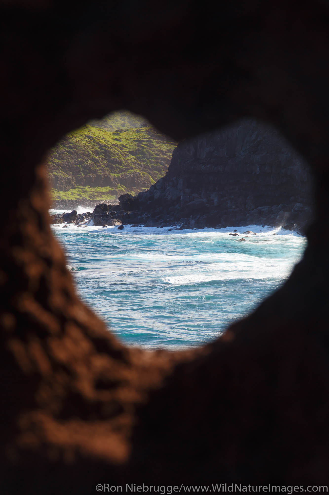 Heart shaped rock, Nakalele Point, Maui, Hawaii.