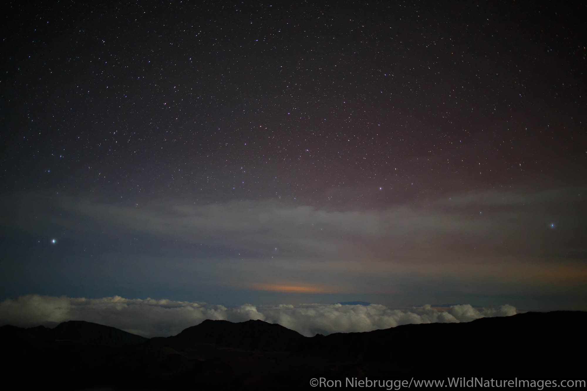 Stars from near the top of Haleakala, Haleakala National Park, Maui, Hawaii.