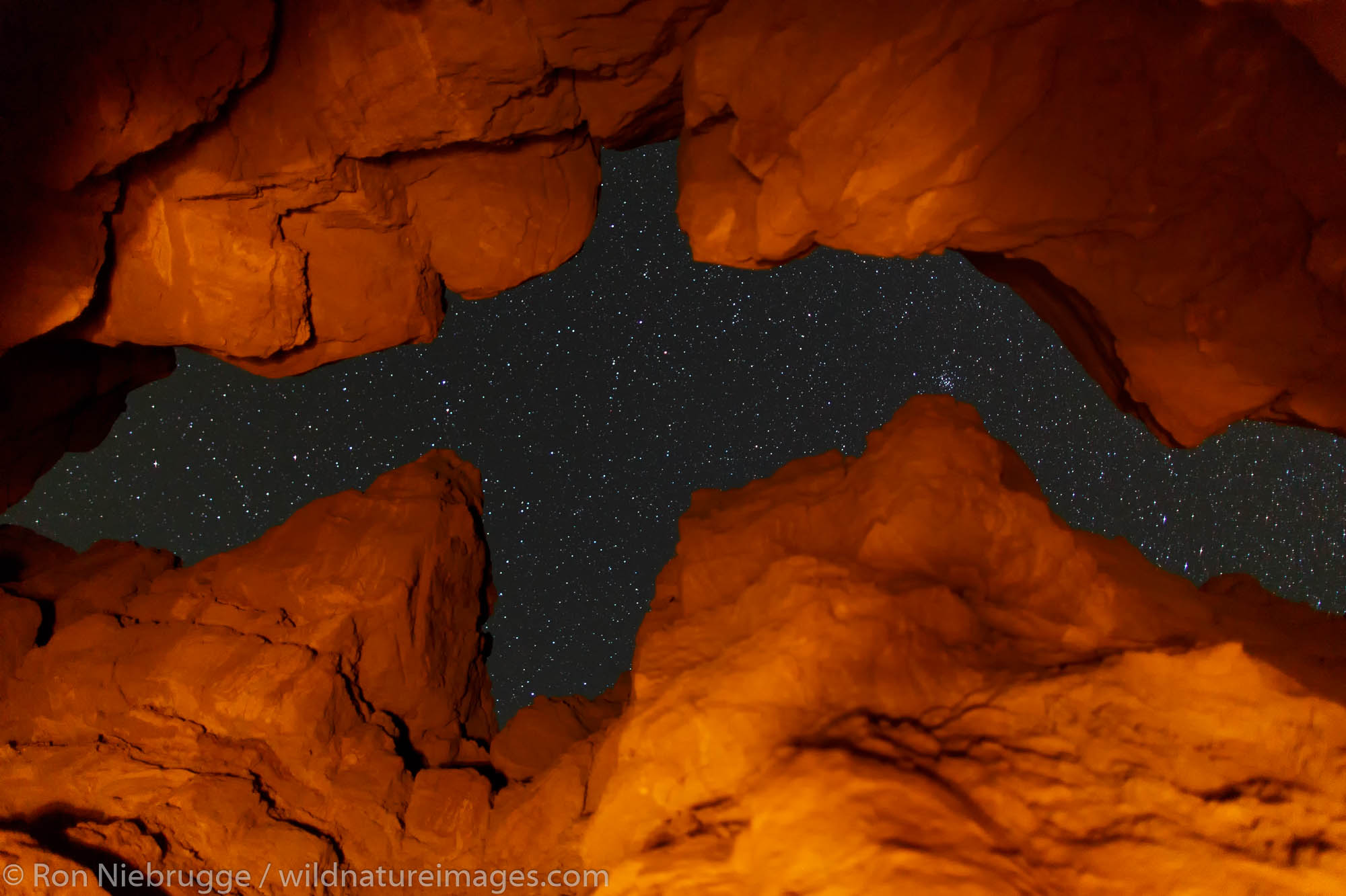 Slot canyon at night, Anza-Borrego Desert State Park, California.