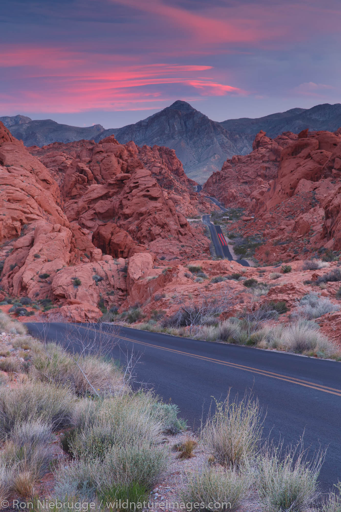 Road through Valley of Fire State Park, near Las Vegas, Nevada.