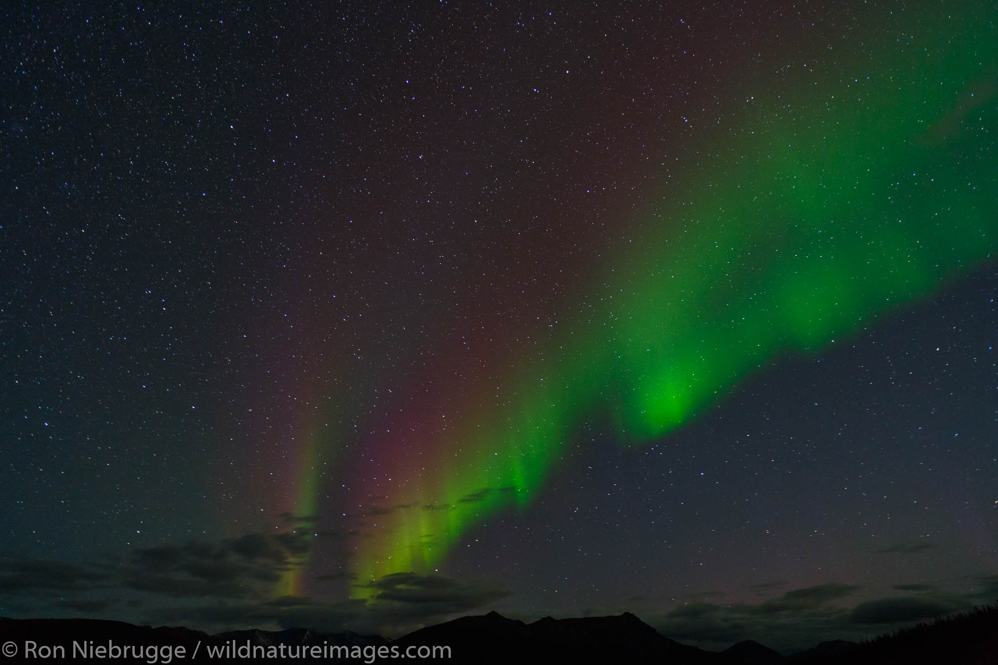 Aurora borealis in the Brooks Range, Dalton Highway, Alaska.
