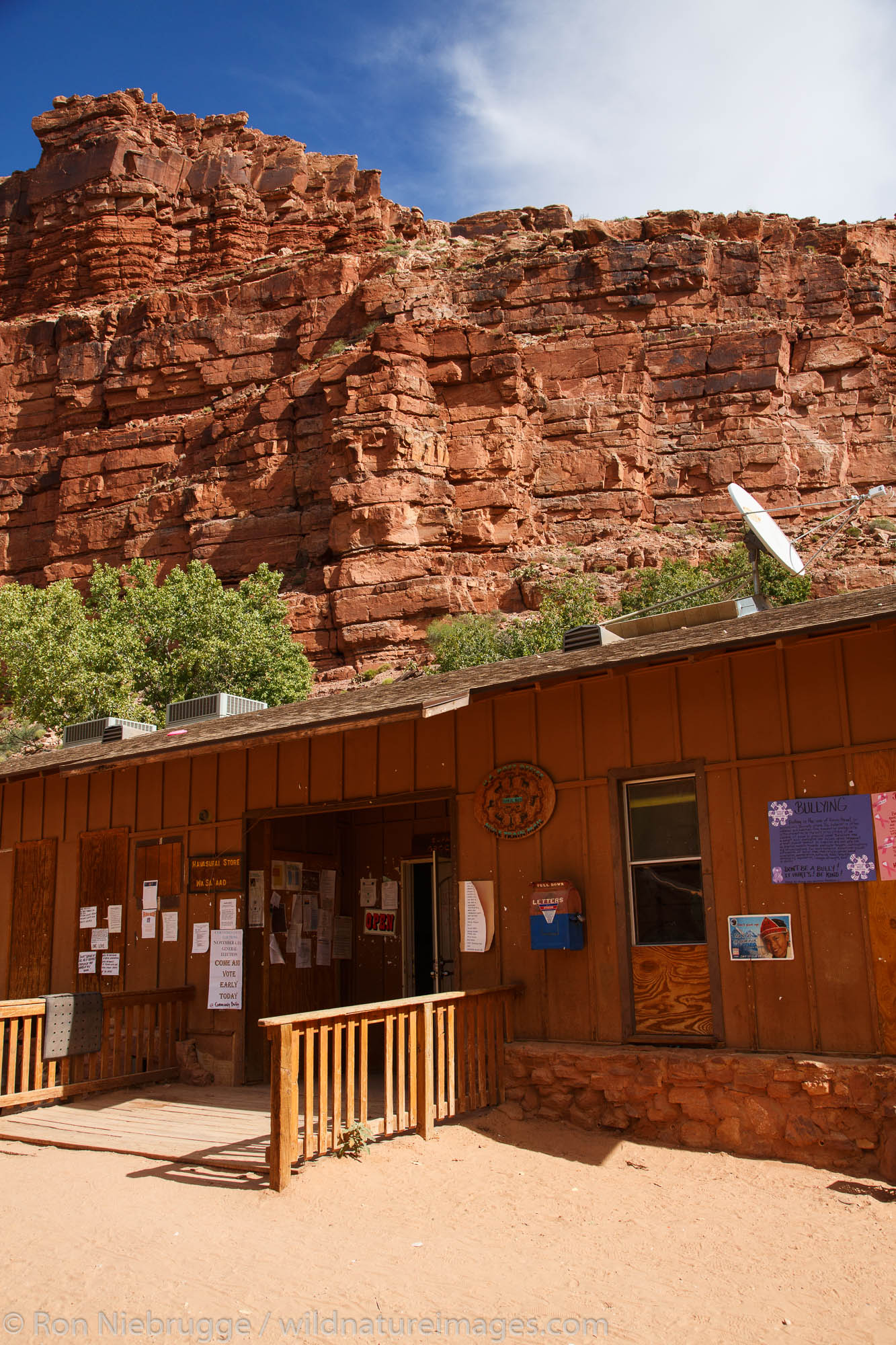 Village of Supai near Havasu Falls, Havasupai Indian Reservation, Grand Canyon, Arizona.