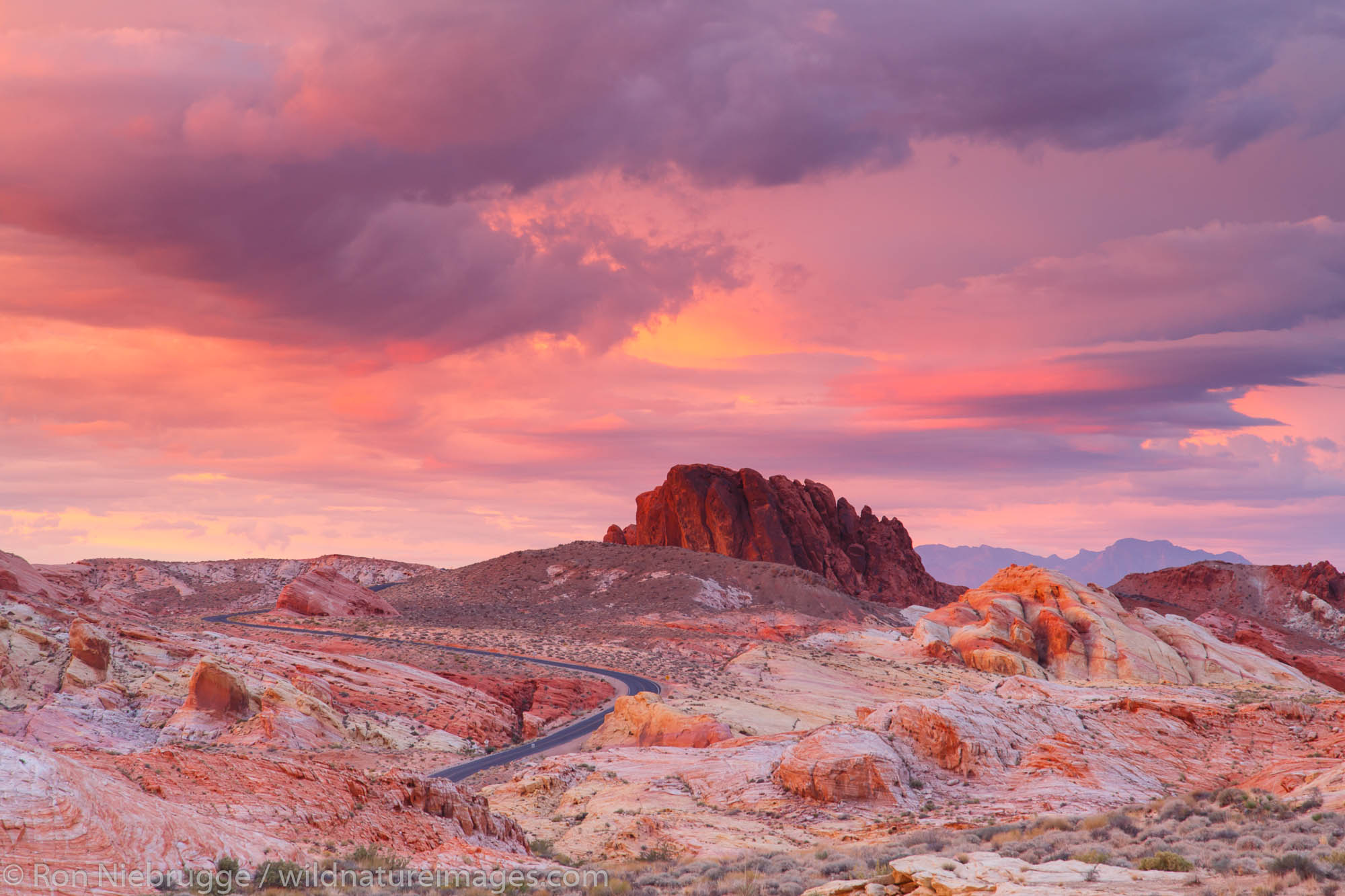 Road through the Valley of Fire State Park, Nevada  Valley of Fire State Park, Nevada.  Photos 