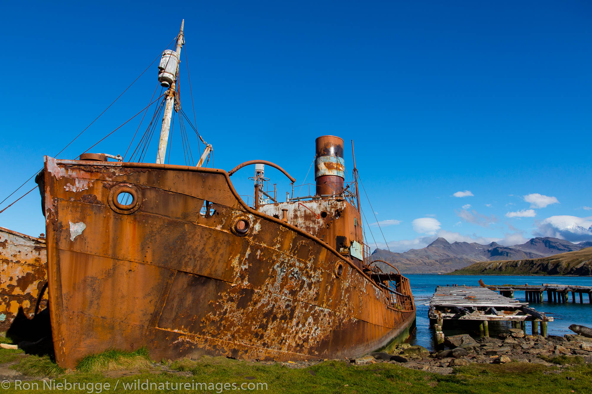 The old whaling station of Grytviken, South Georgia, Antarctica.