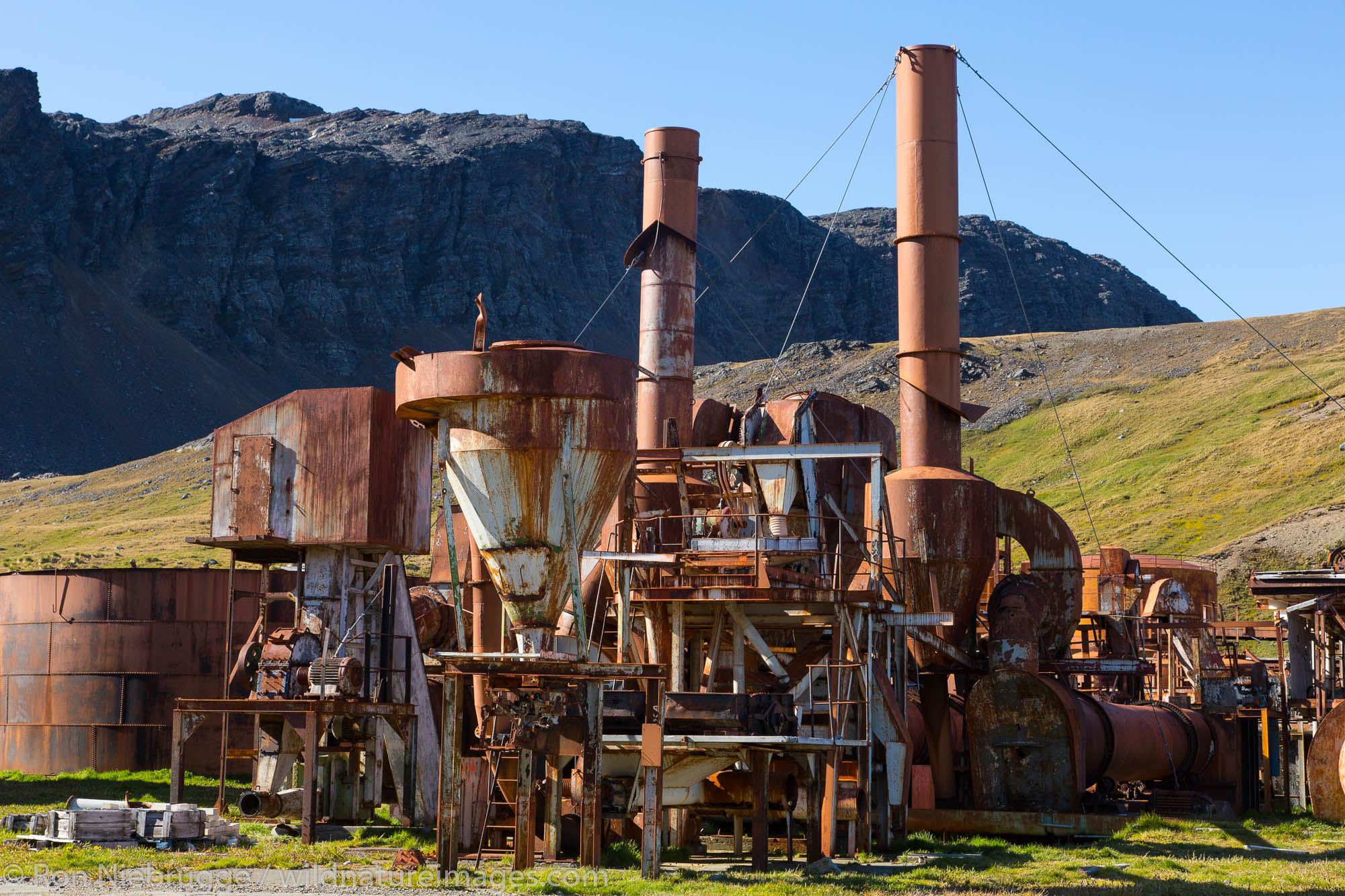 The old whaling station of Grytviken, South Georgia, Antarctica.