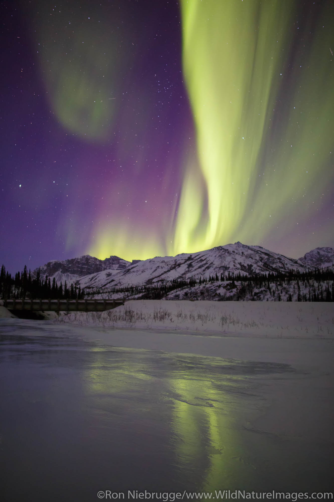 Aurora Borealis over the Brooks Range, Alaska.