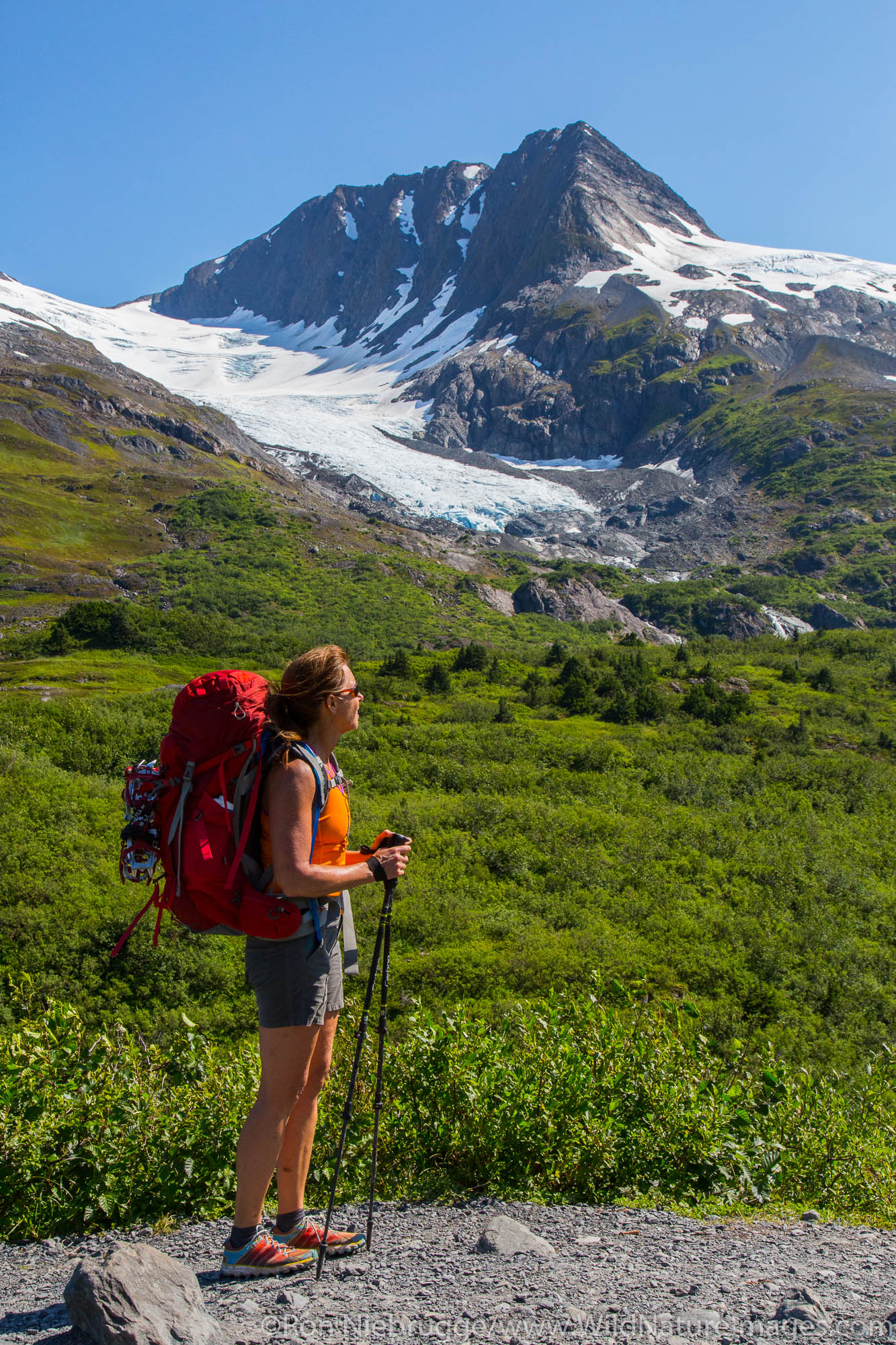 Backpacking to Portage Glacier, Chugach National Forest, Alaska.