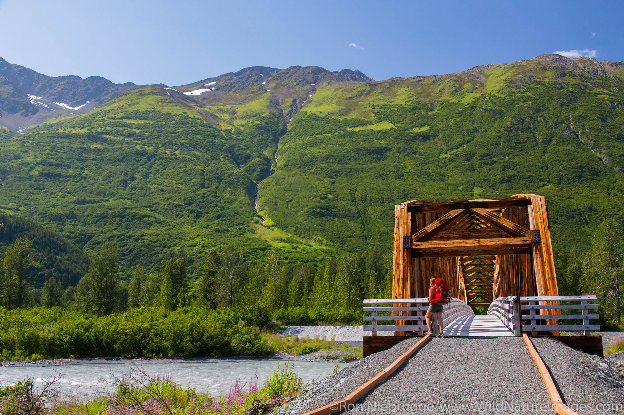 Backpacking to Spencer Glacier, Chugach National Forest, Alaska.