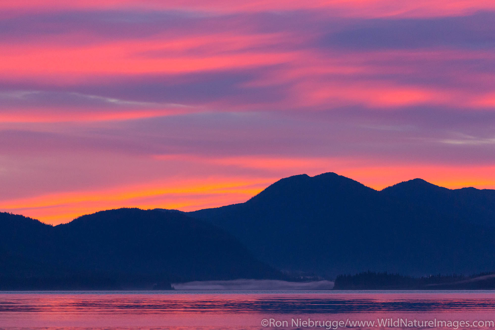 Sunset, Tongass National Forest, Alaska.