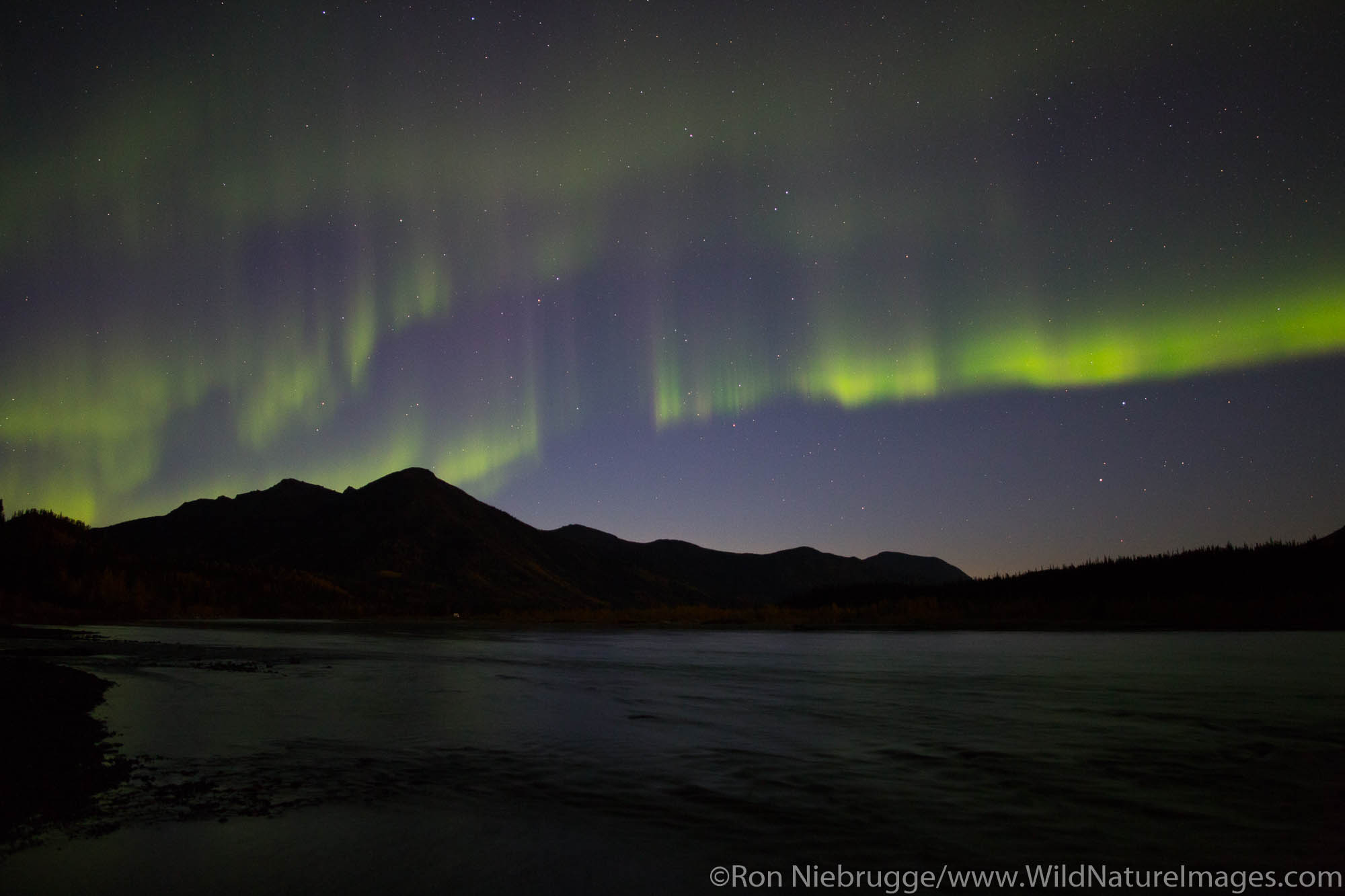 Northern Lights in the Brooks Range from the Dalton Highway, Alaska.