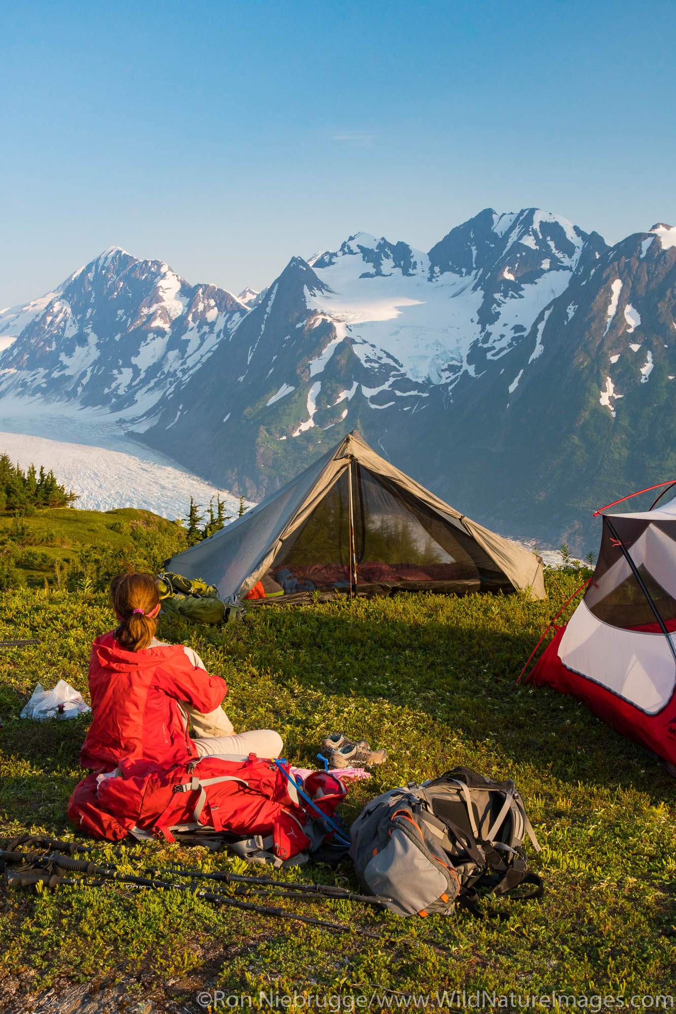 Backpacking to the Spencer Glacier Bench, Chugach National Forest, Alaska.