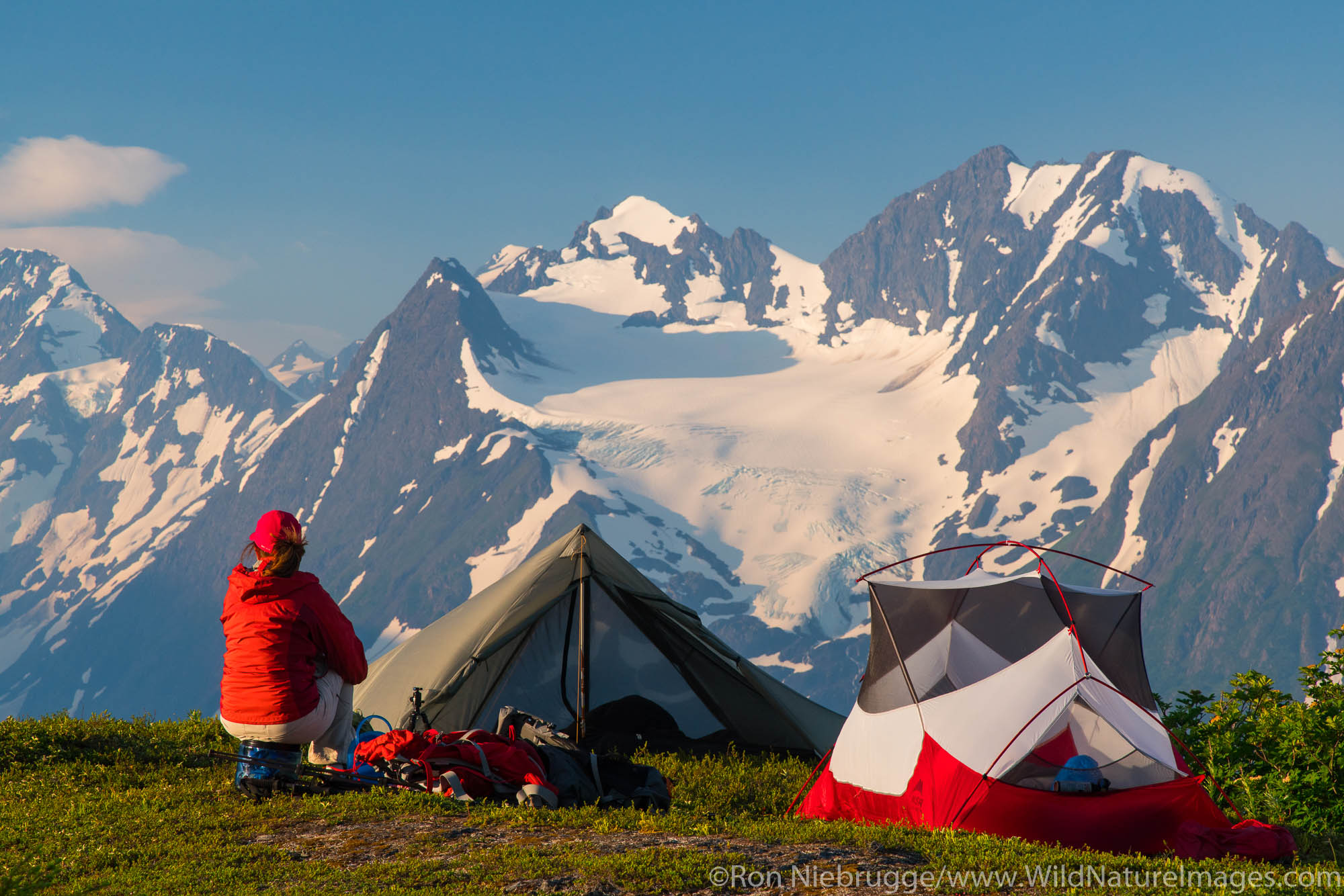 Backpacking trip to the Spencer Glacier Bench, Chugach National Forest, Alaska.