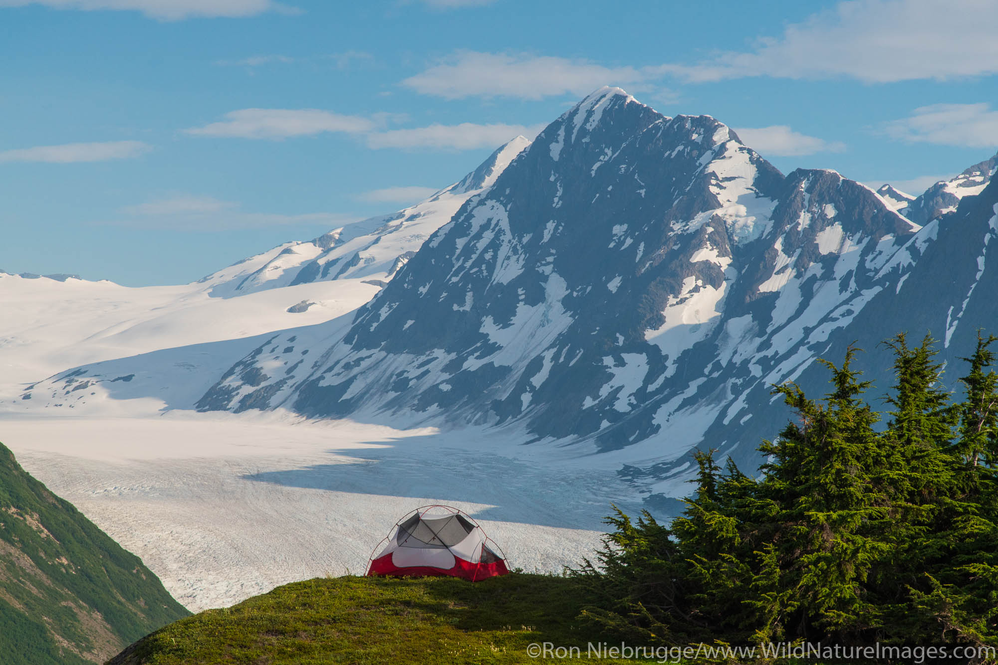 Backpacking trip to the Spencer Glacier Bench, Chugach National Forest, Alaska.