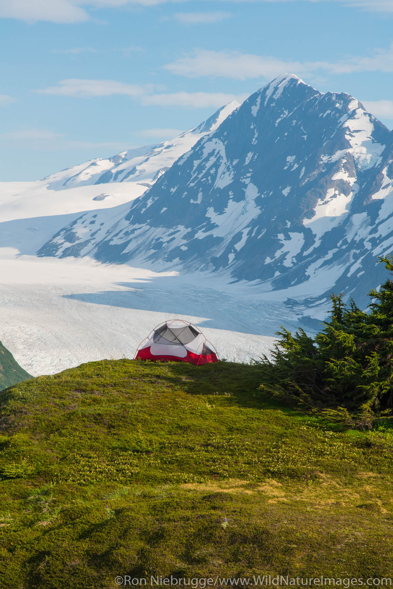 Backpacking trip to the Spencer Glacier Bench, Chugach National Forest, Alaska.