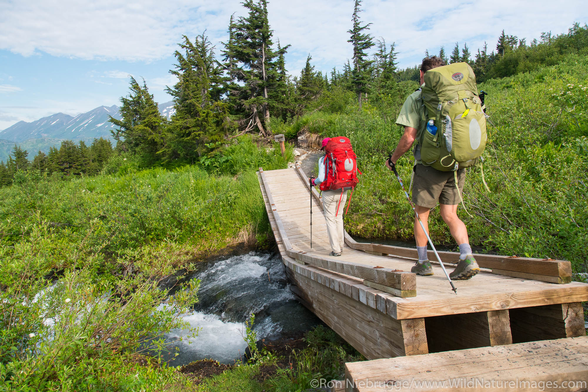 Backpacking to the Spencer Glacier Bench Cabin, Chugach National Forest, Alaska.